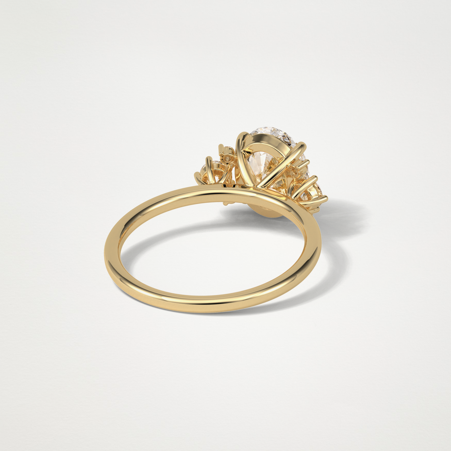 Oval Cluster Engagement Ring – 1.91 CT Lab-Created Brilliance in 10K/14K/18K Gold
