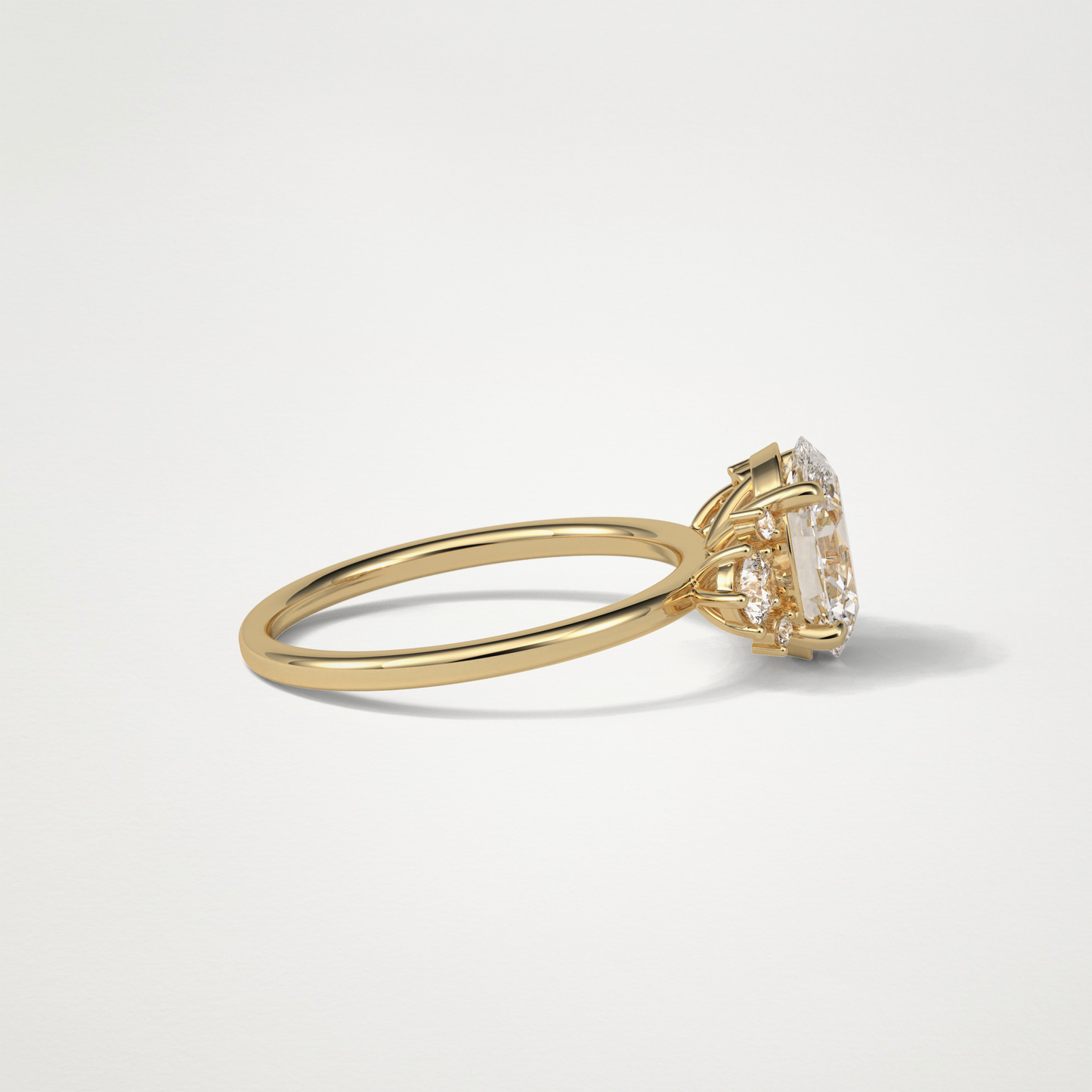 Oval Cluster Engagement Ring – 1.91 CT Lab-Created Brilliance in 10K/14K/18K Gold