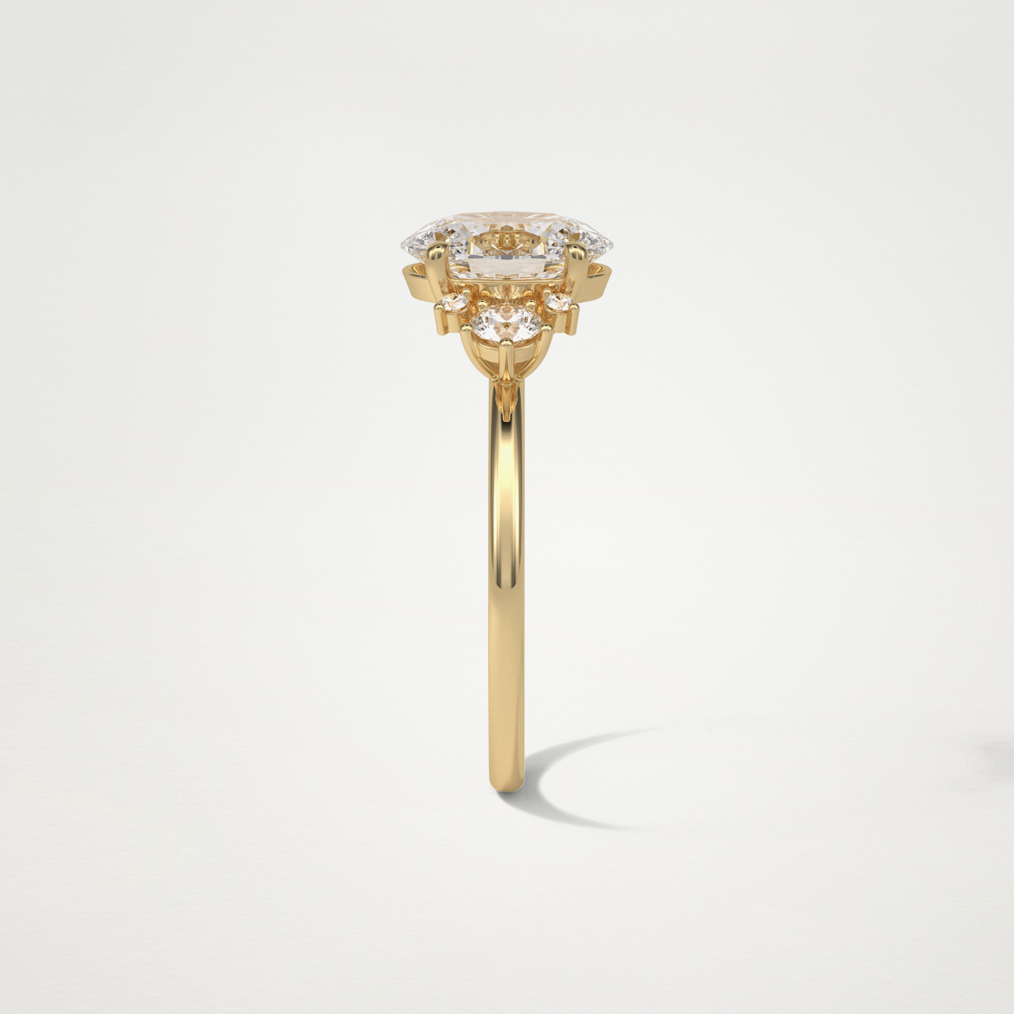 Oval Cluster Engagement Ring – 1.91 CT Lab-Created Brilliance in 10K/14K/18K Gold