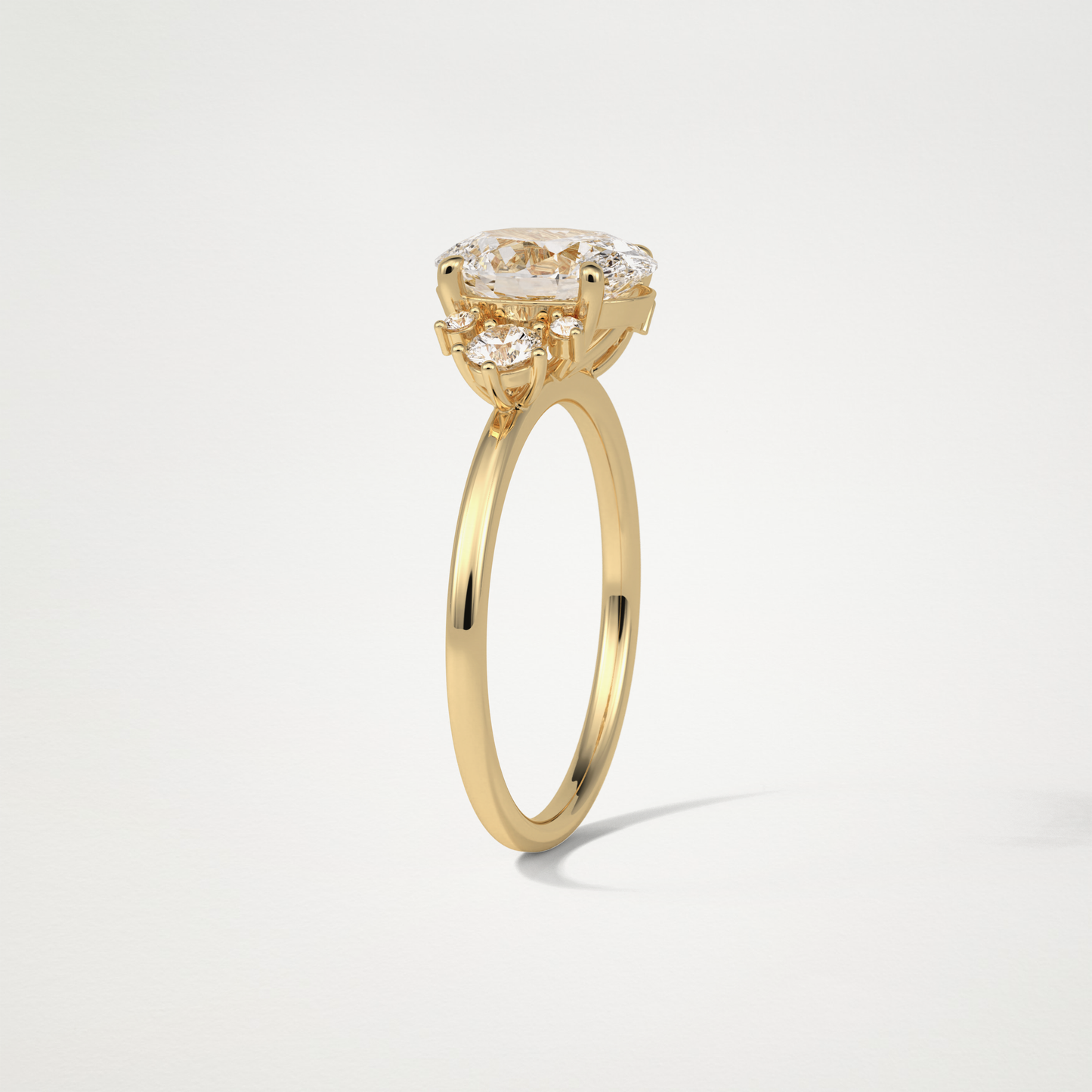 Oval Cluster Engagement Ring – 1.91 CT Lab-Created Brilliance in 10K/14K/18K Gold