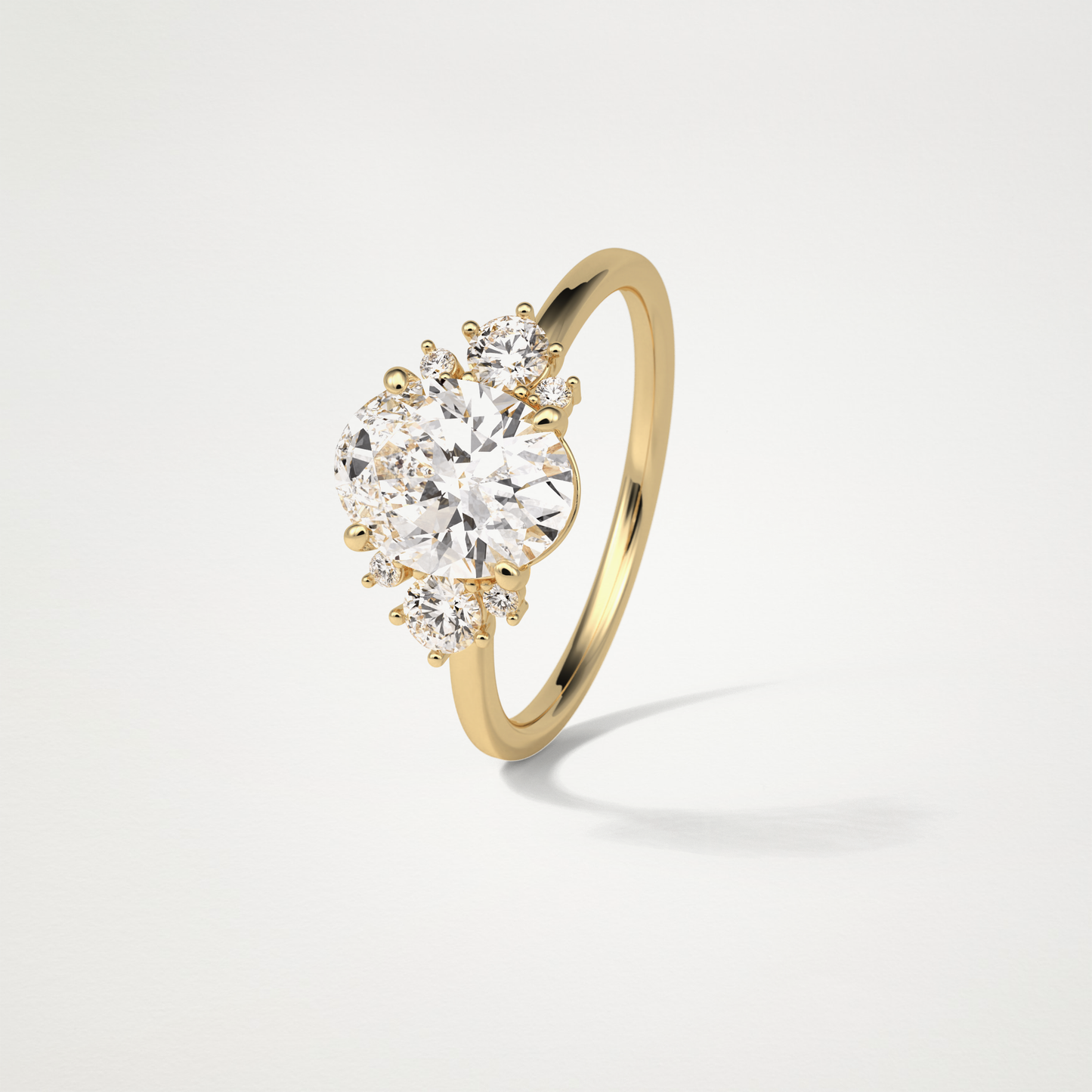 Oval Cluster Engagement Ring – 1.91 CT Lab-Created Brilliance in 10K/14K/18K Gold