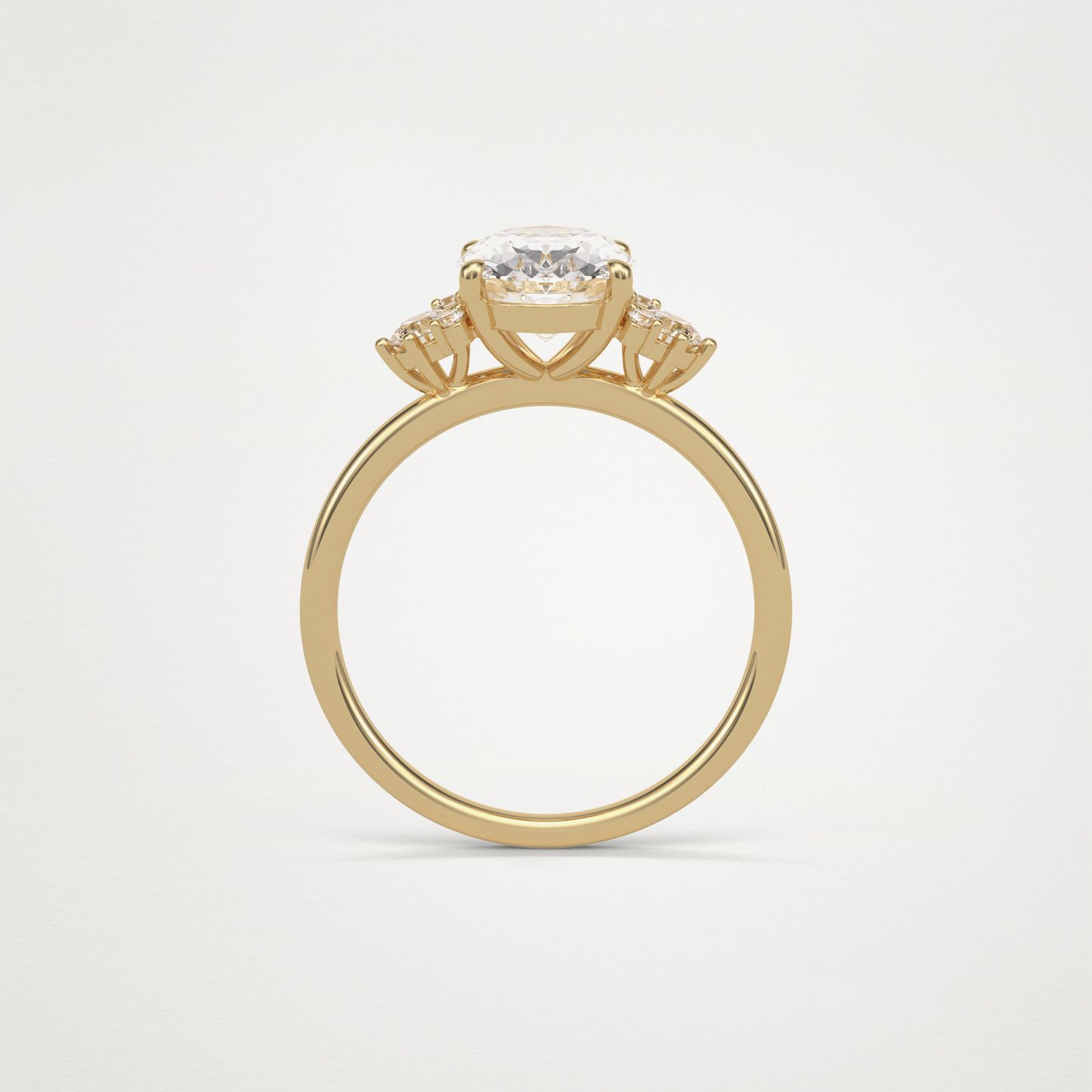 Oval Cluster Engagement Ring – 1.91 CT Lab-Created Brilliance in 10K/14K/18K Gold
