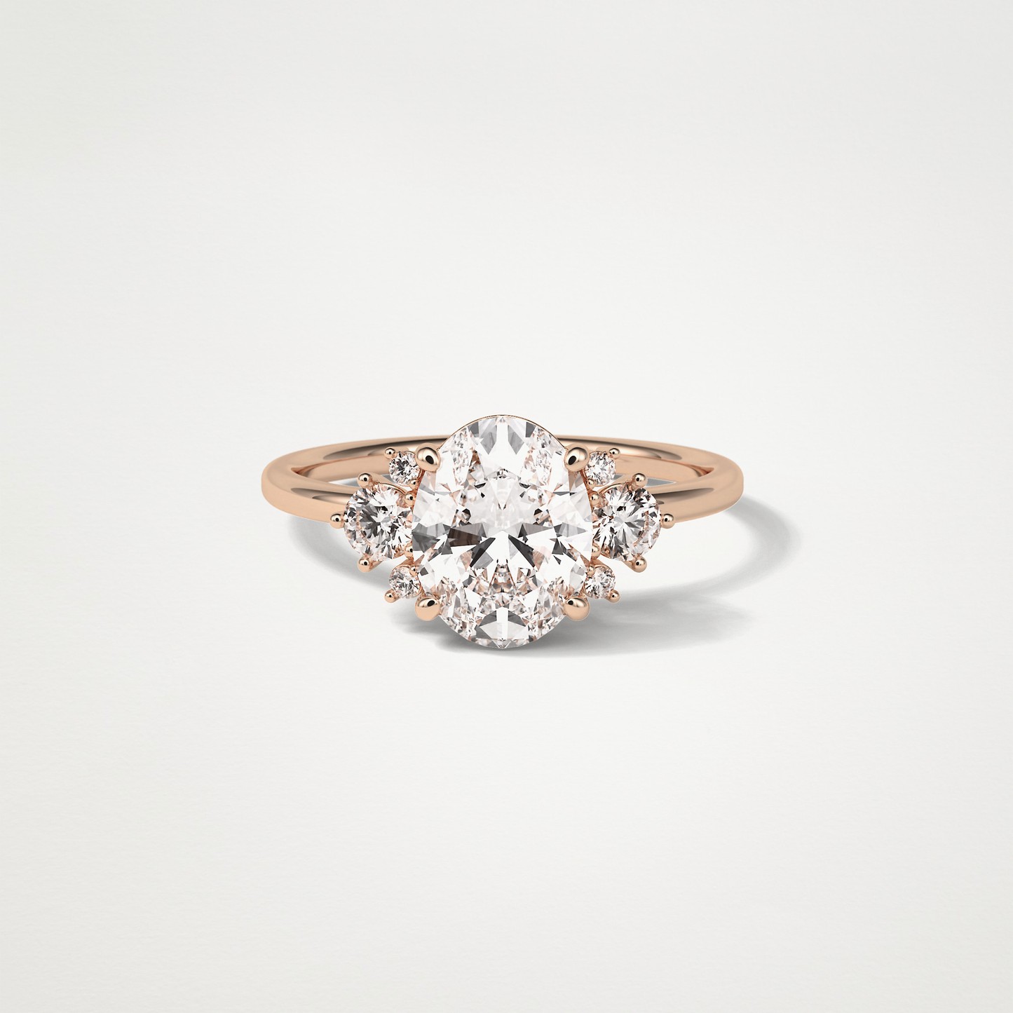 Oval Cluster Engagement Ring – 1.91 CT Lab-Created Brilliance in 10K/14K/18K Gold
