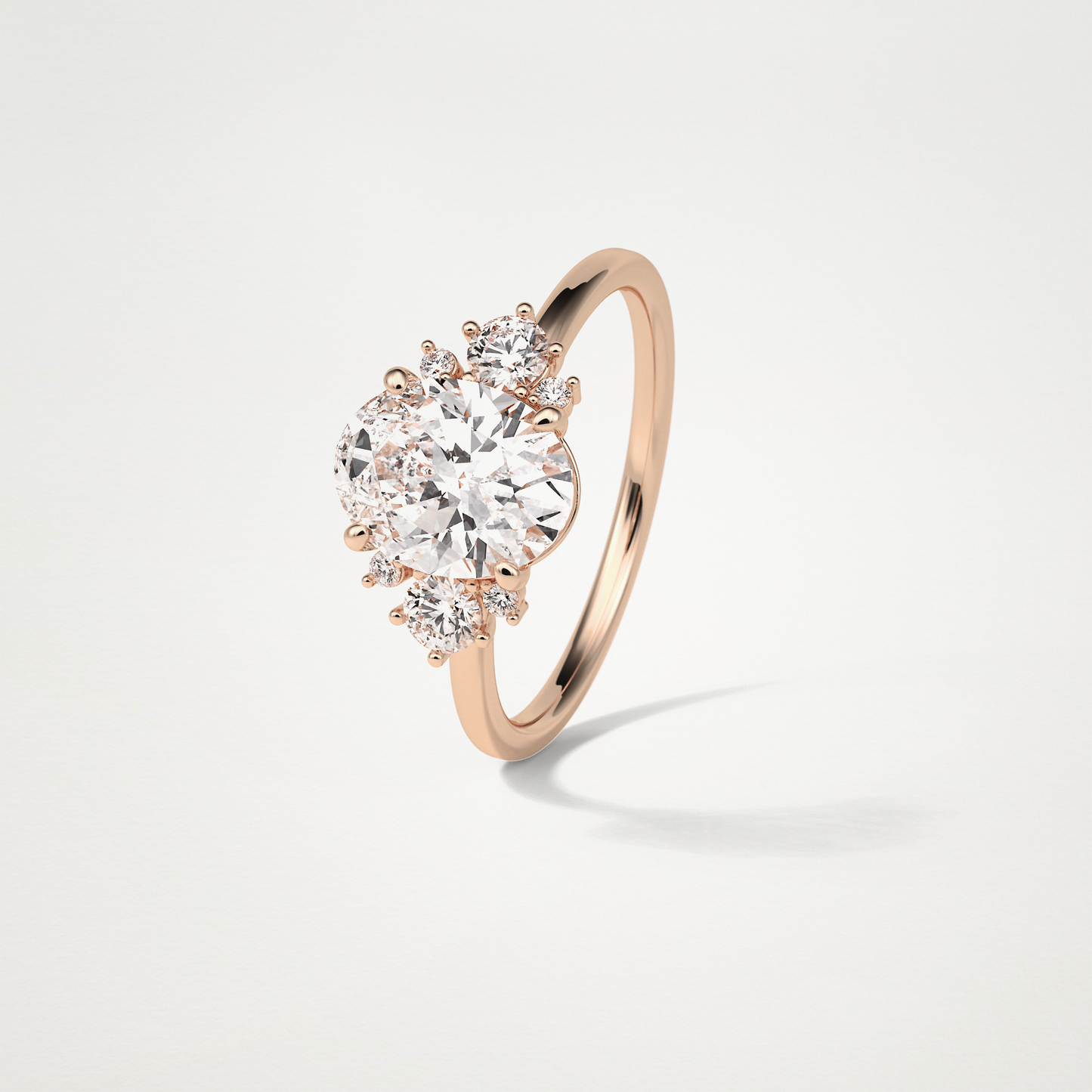 Oval Cluster Engagement Ring – 1.91 CT Lab-Created Brilliance in 10K/14K/18K Gold