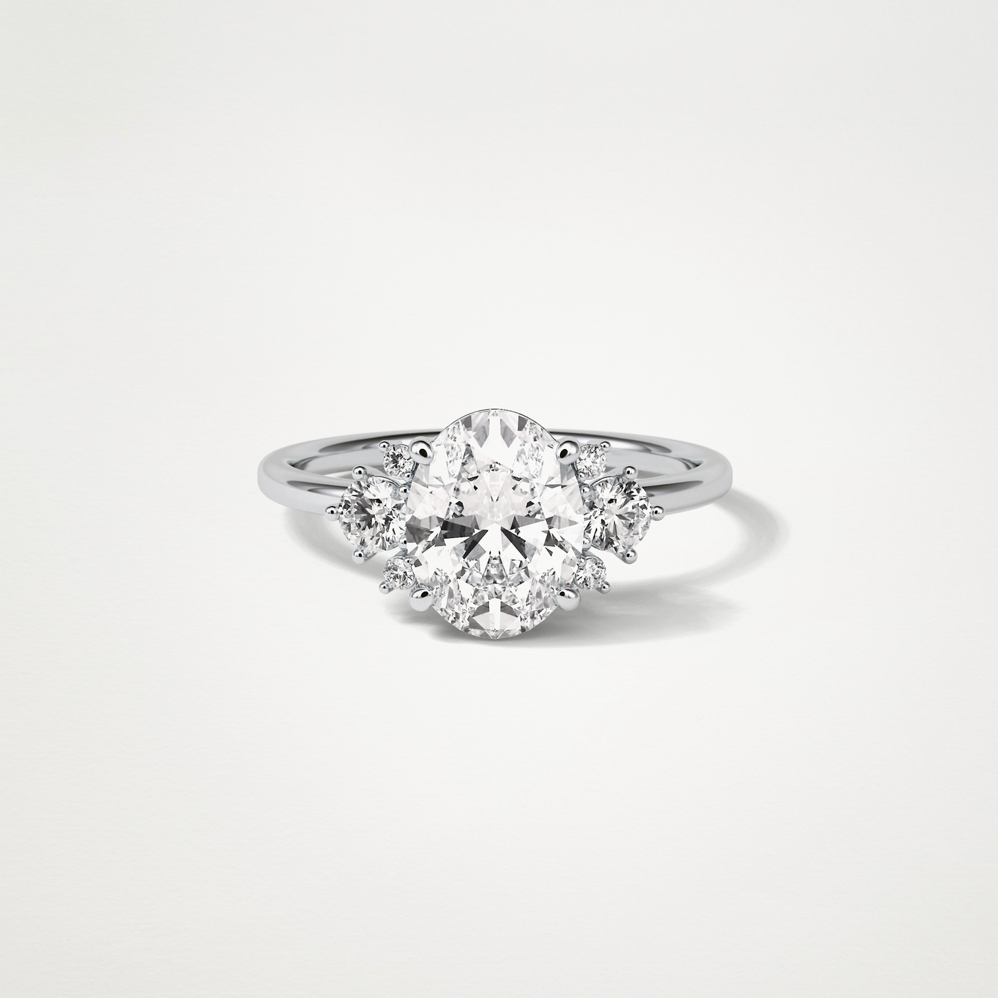 Oval Cluster Engagement Ring – 1.91 CT Lab-Created Brilliance in 10K/14K/18K Gold