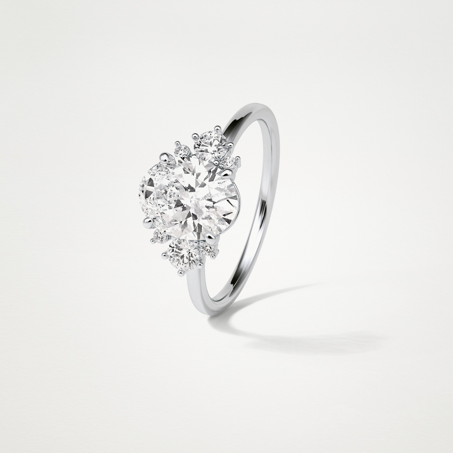 Oval Cluster Engagement Ring – 1.91 CT Lab-Created Brilliance in 10K/14K/18K Gold
