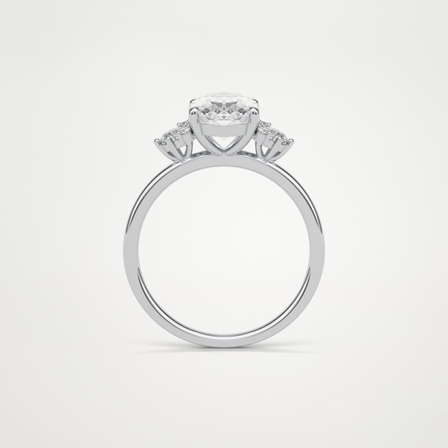 Oval Cluster Engagement Ring – 1.91 CT Lab-Created Brilliance in 10K/14K/18K Gold