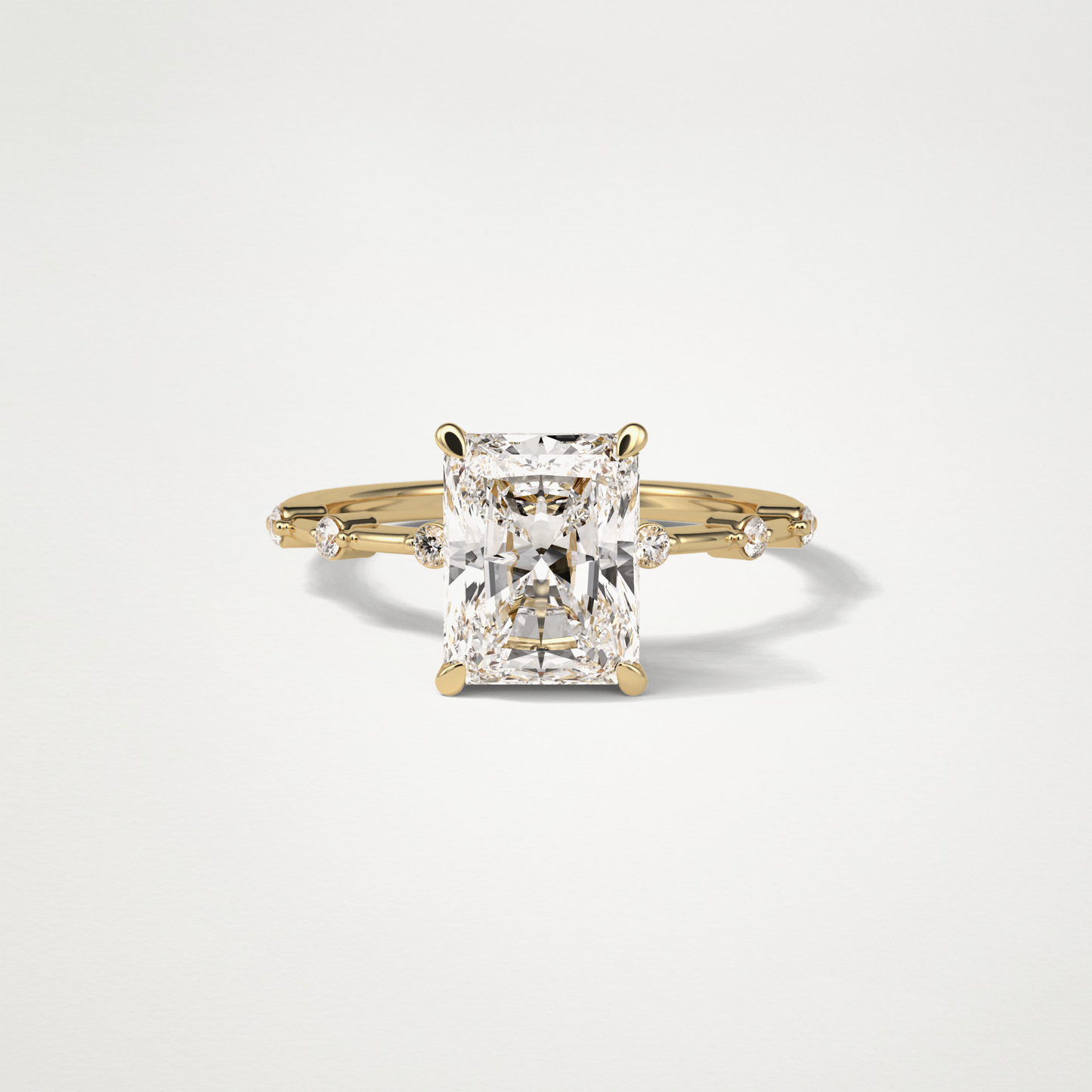 Radiant Dainty Engagement Ring – 2.43 CT Lab-Created Brilliance in 10K/14K/18K Gold