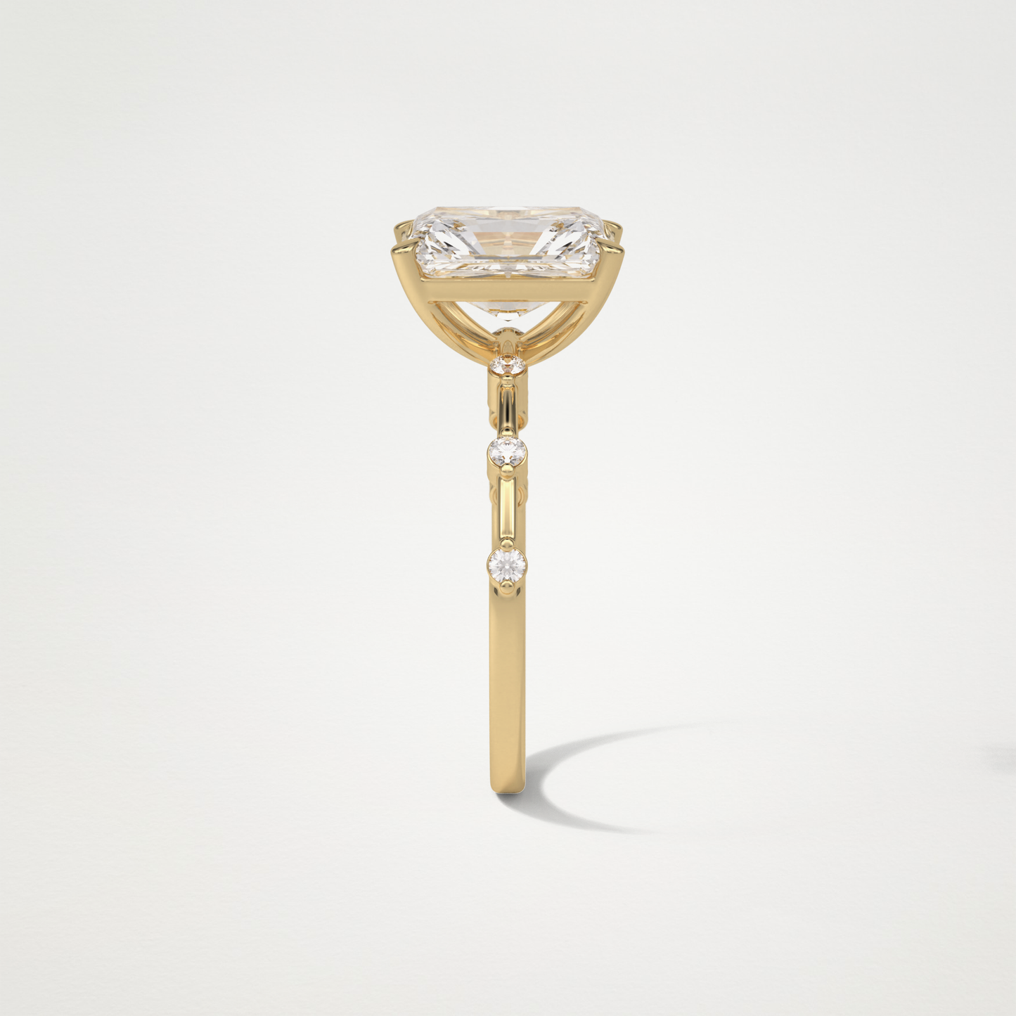 Radiant Dainty Engagement Ring – 2.43 CT Lab-Created Brilliance in 10K/14K/18K Gold