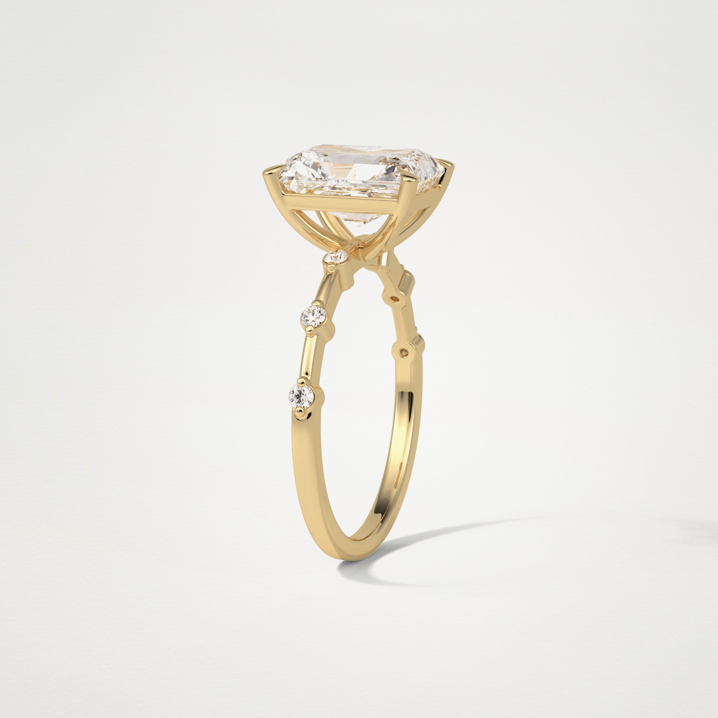 Radiant Dainty Engagement Ring – 2.43 CT Lab-Created Brilliance in 10K/14K/18K Gold