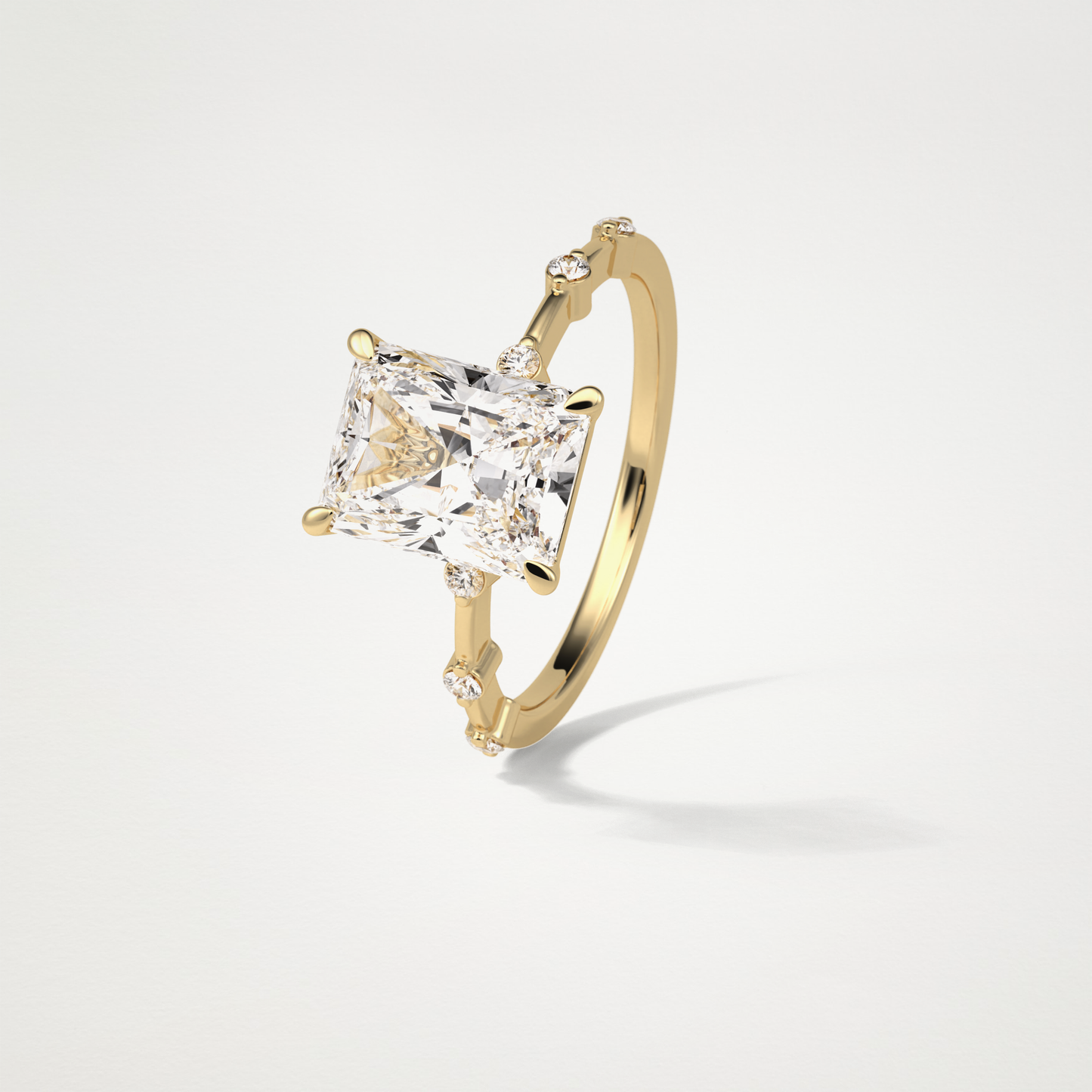Radiant Dainty Engagement Ring – 2.43 CT Lab-Created Brilliance in 10K/14K/18K Gold