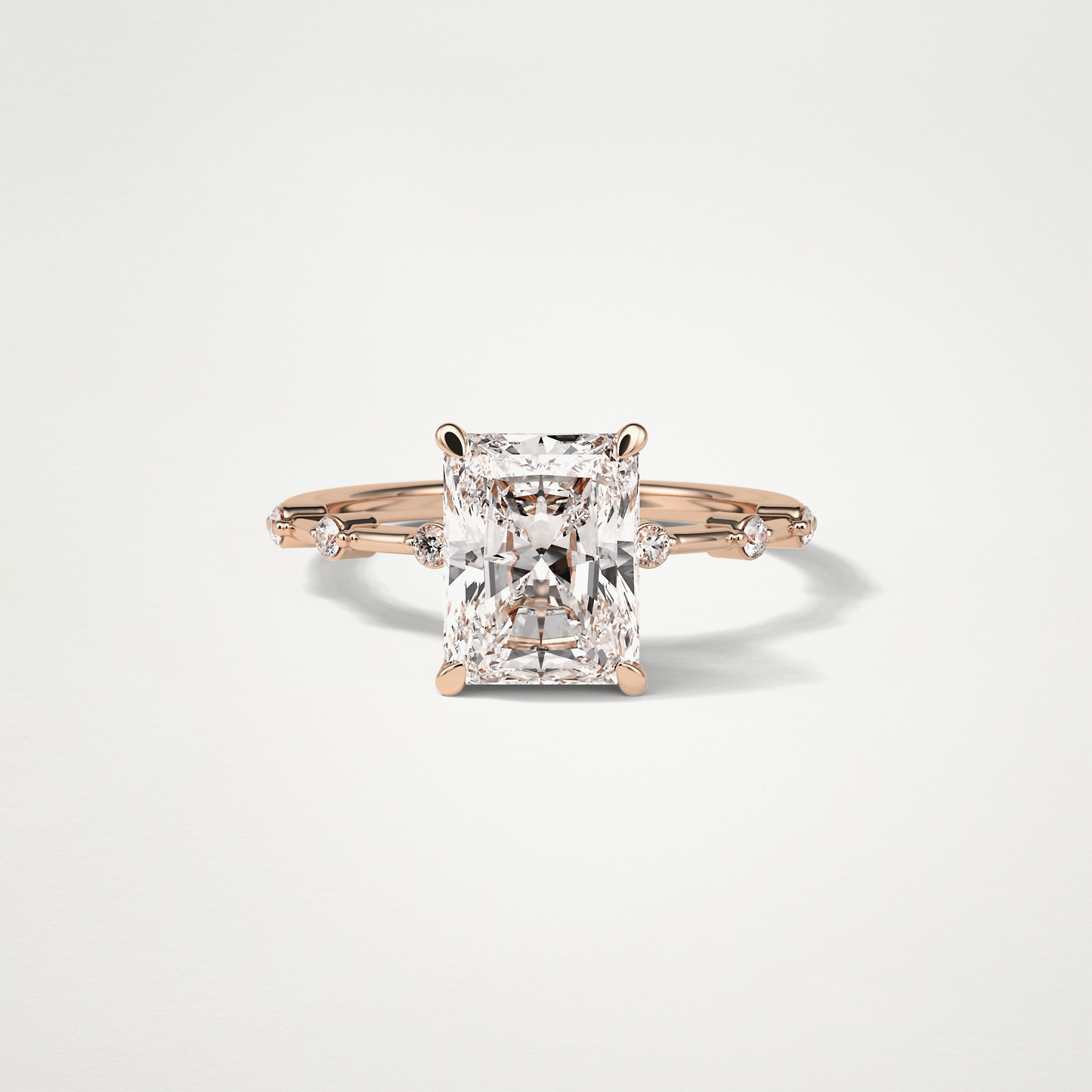 Radiant Dainty Engagement Ring – 2.43 CT Lab-Created Brilliance in 10K/14K/18K Gold