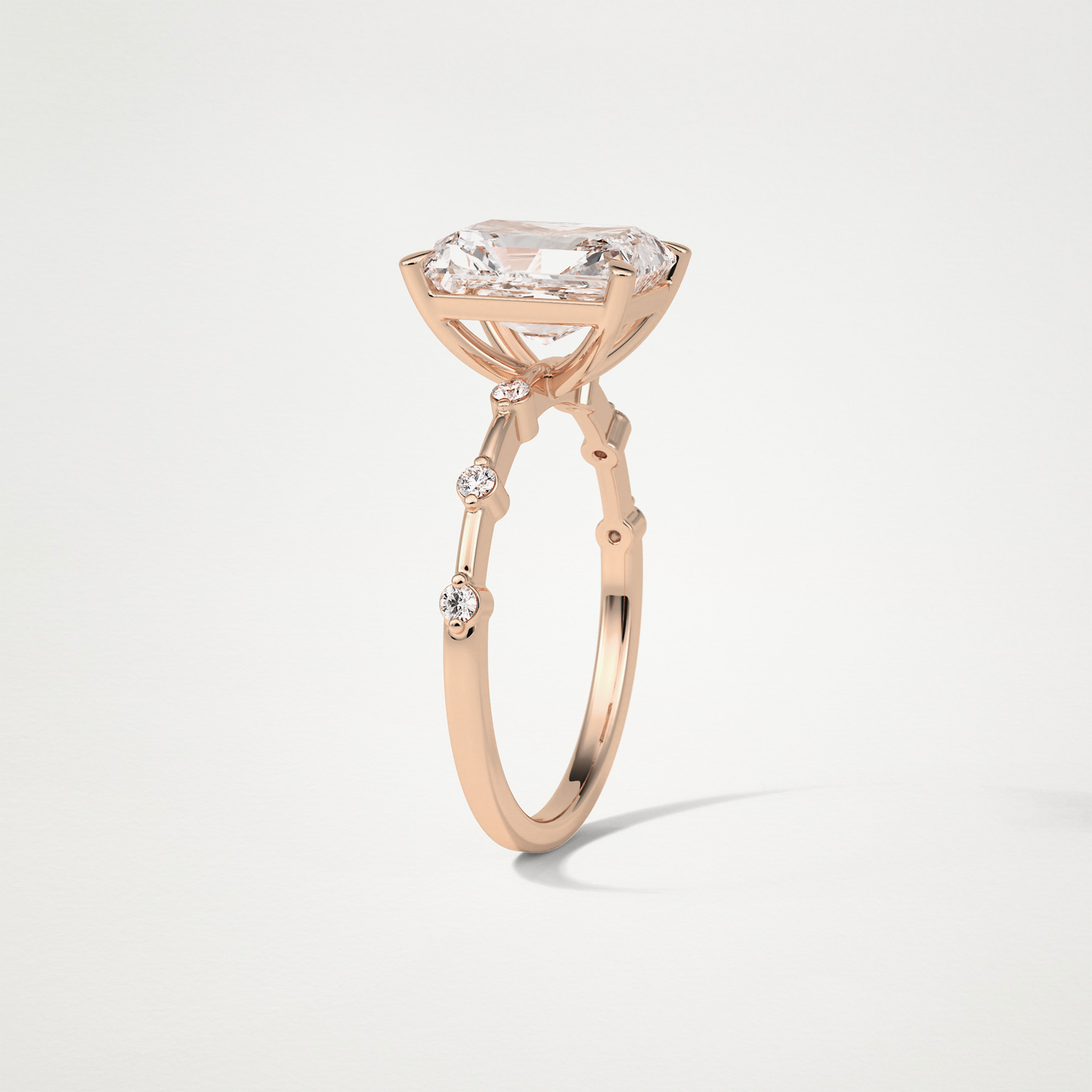 Radiant Dainty Engagement Ring – 2.43 CT Lab-Created Brilliance in 10K/14K/18K Gold