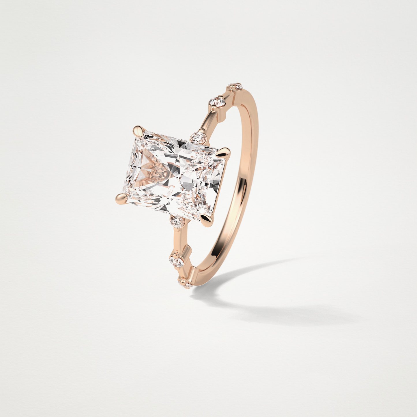 Radiant Dainty Engagement Ring – 2.43 CT Lab-Created Brilliance in 10K/14K/18K Gold