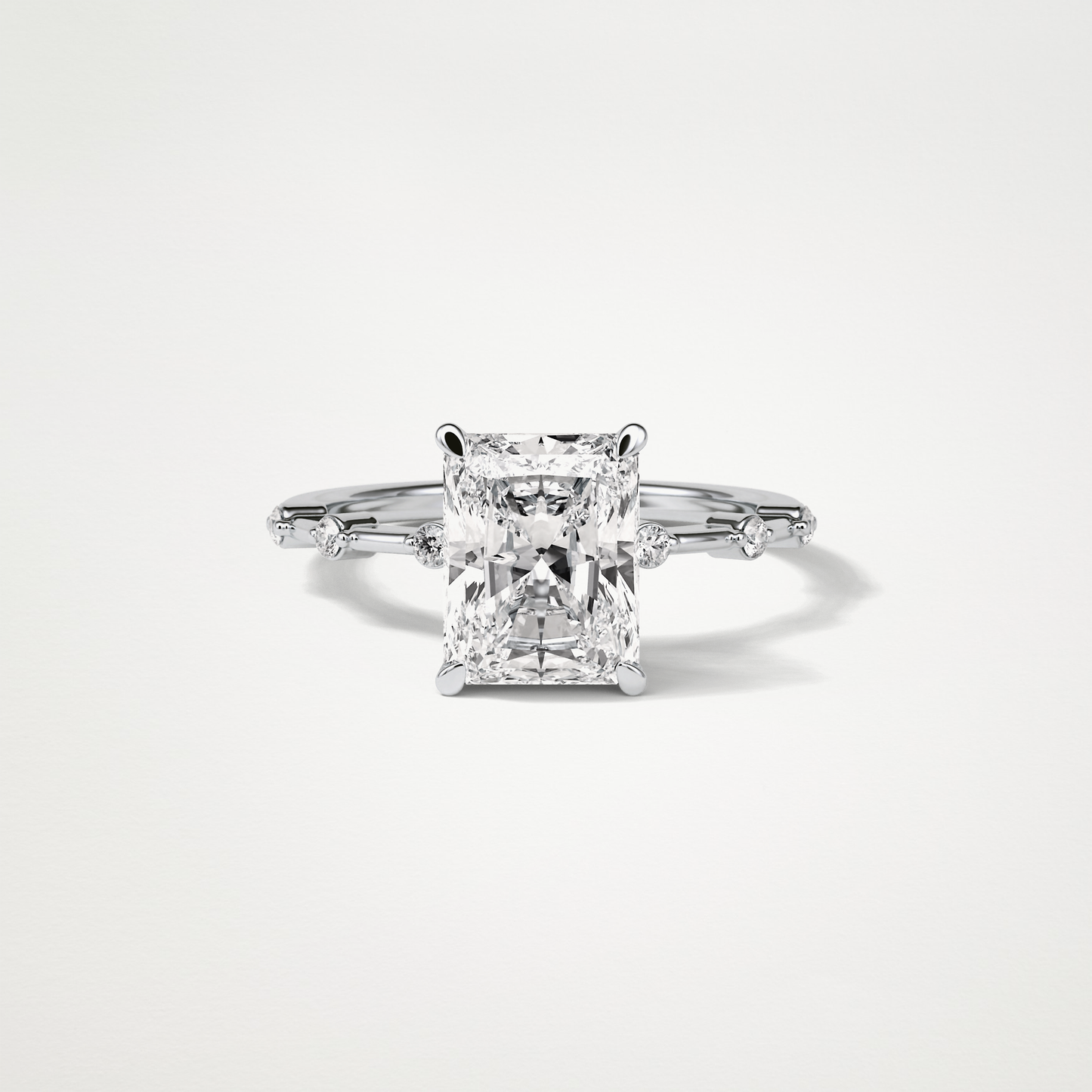 Radiant Dainty Engagement Ring – 2.43 CT Lab-Created Brilliance in 10K/14K/18K Gold