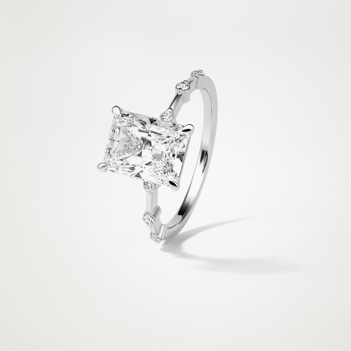 Radiant Dainty Engagement Ring – 2.43 CT Lab-Created Brilliance in 10K/14K/18K Gold