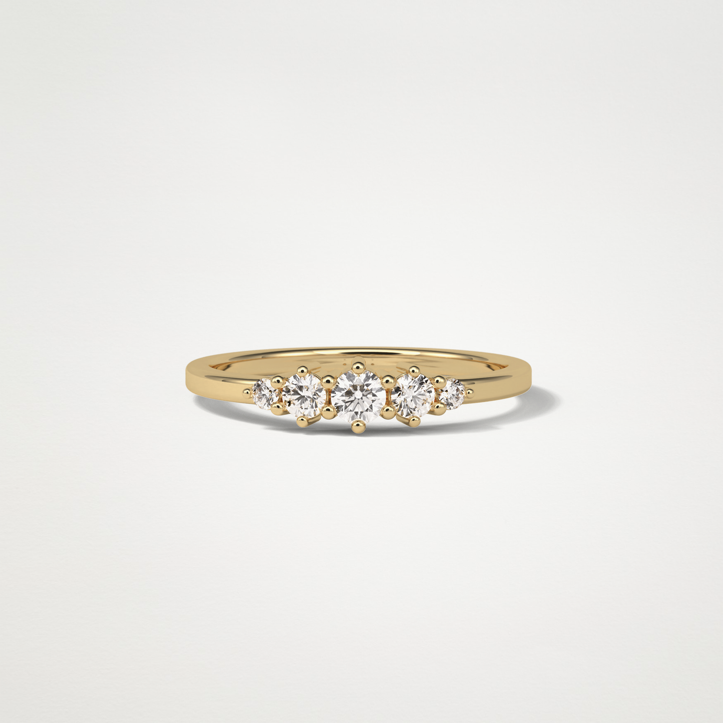 5 Stone Wedding Band – Solid Gold Elegant and Timeless Design