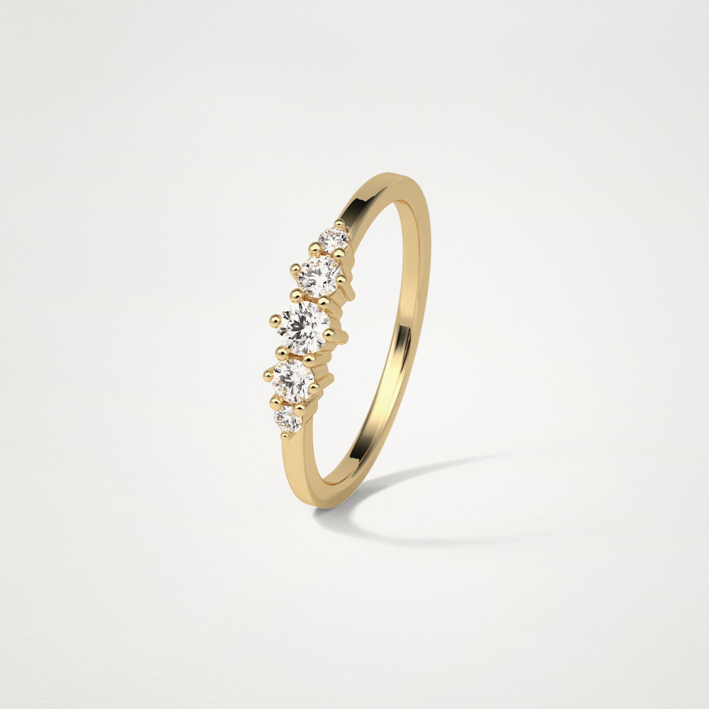 5 Stone Wedding Band – Solid Gold Elegant and Timeless Design