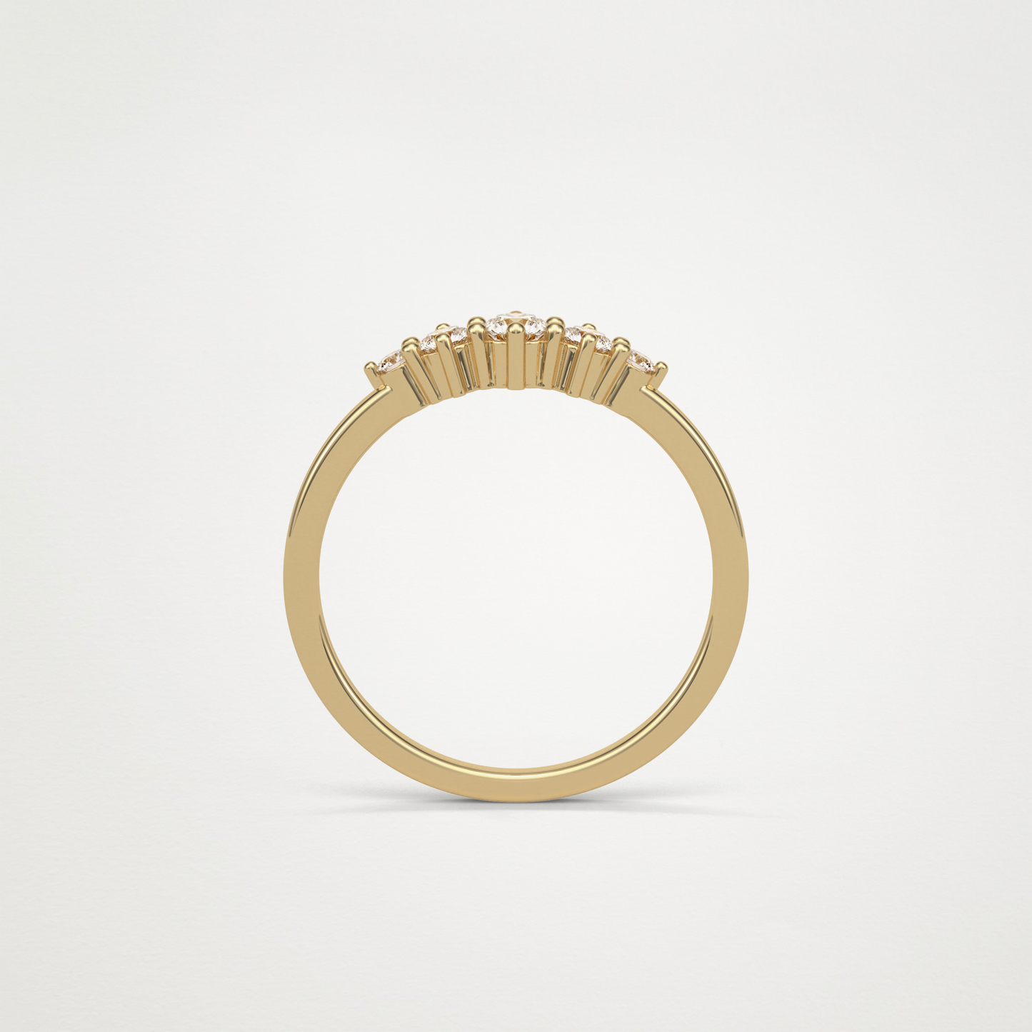 5 Stone Wedding Band – Solid Gold Elegant and Timeless Design