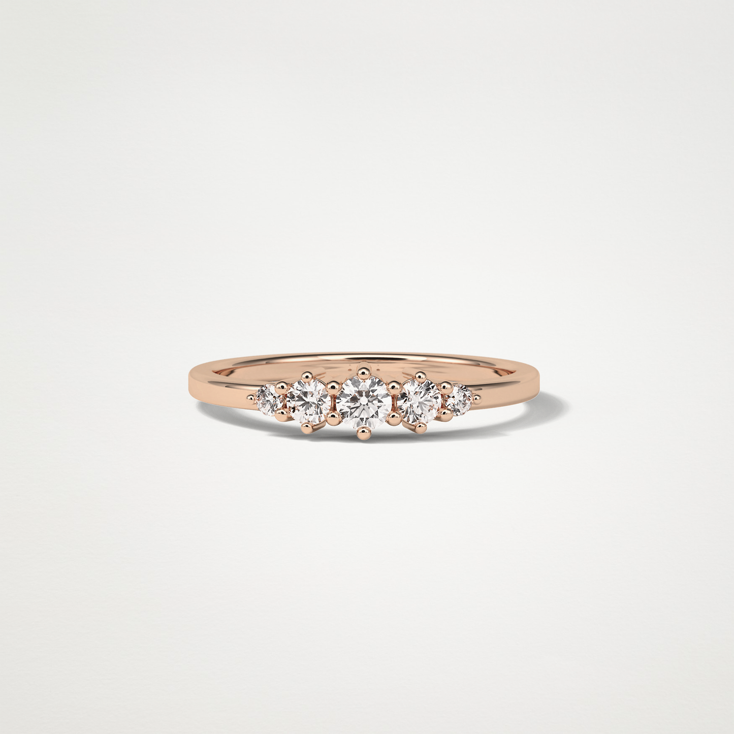 5 Stone Wedding Band – Solid Gold Elegant and Timeless Design