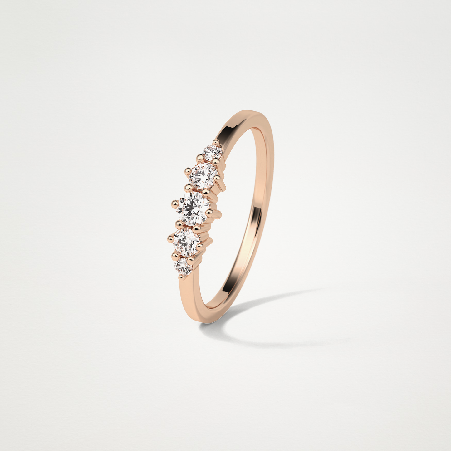 5 Stone Wedding Band – Solid Gold Elegant and Timeless Design