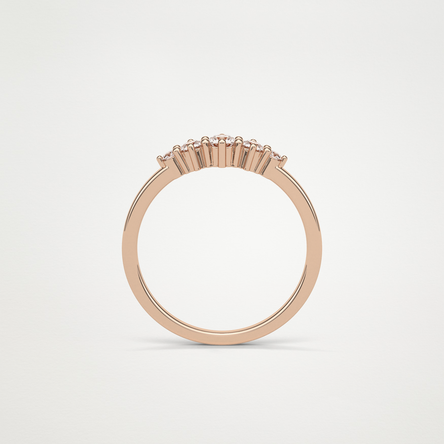 5 Stone Wedding Band – Solid Gold Elegant and Timeless Design