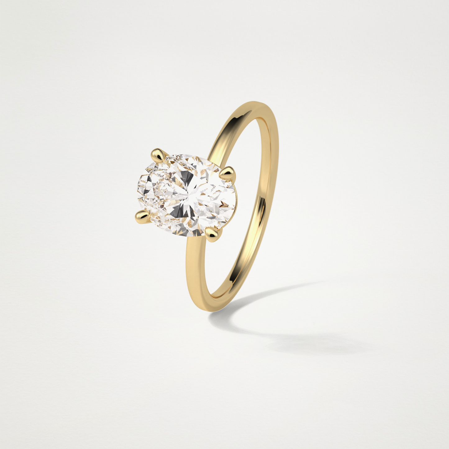 Oval Solitaire Engagement Ring – 1.91 CT Lab-Created Brilliance in 10K/14K/18K Gold