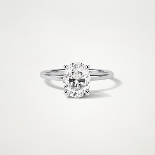Oval Solitaire Engagement Ring – 1.91 CT Lab-Created Brilliance in 10K/14K/18K Gold