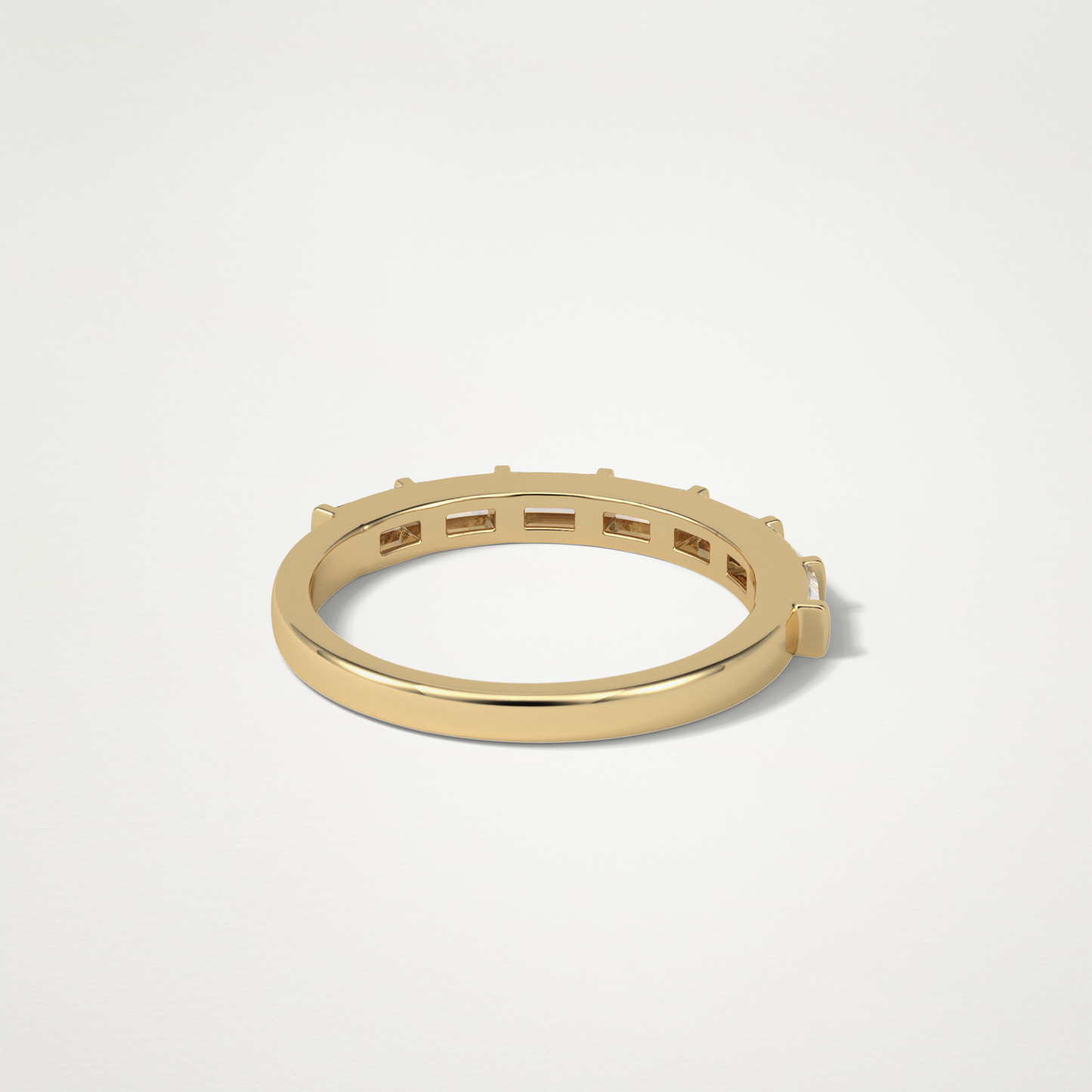 0.56 TCW Baguette Half Eternity Wedding Band – Solid Gold Elegant and Timeless Design