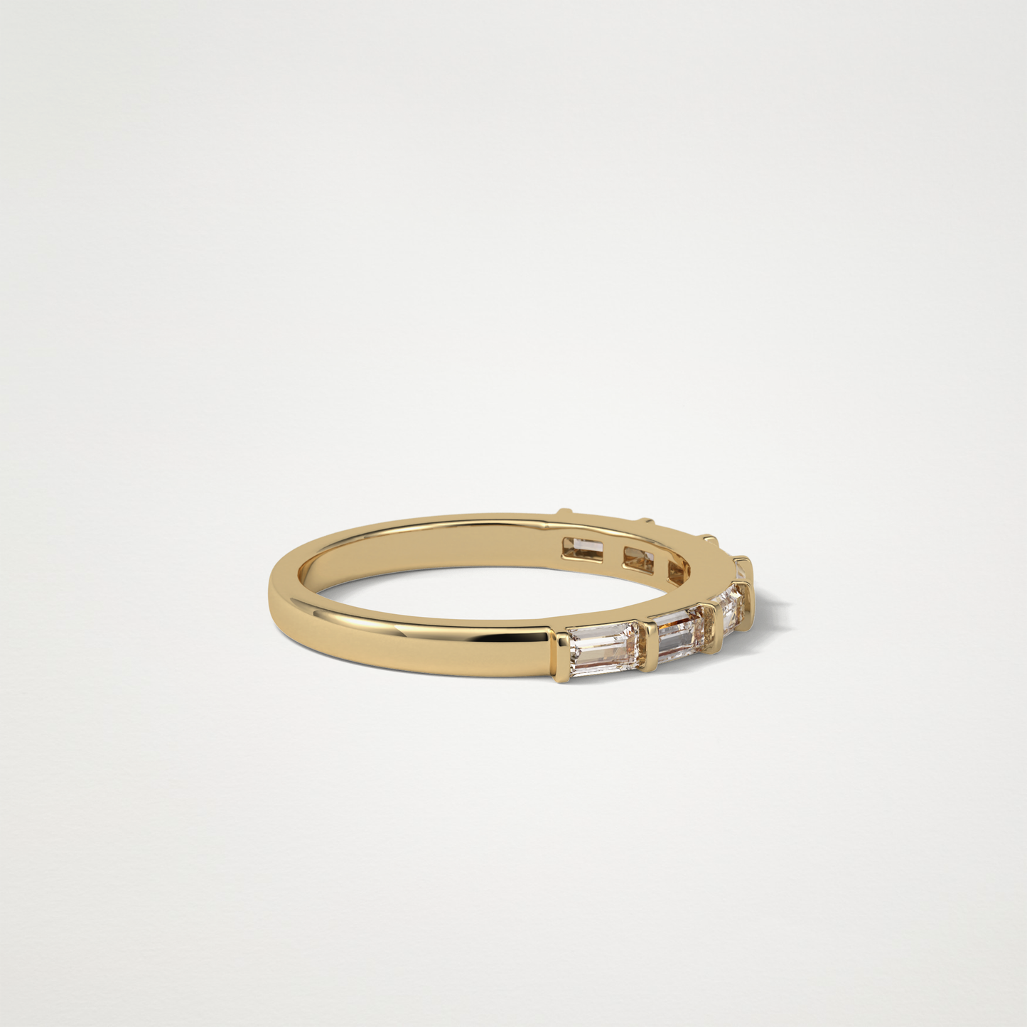 0.56 TCW Baguette Half Eternity Wedding Band – Solid Gold Elegant and Timeless Design