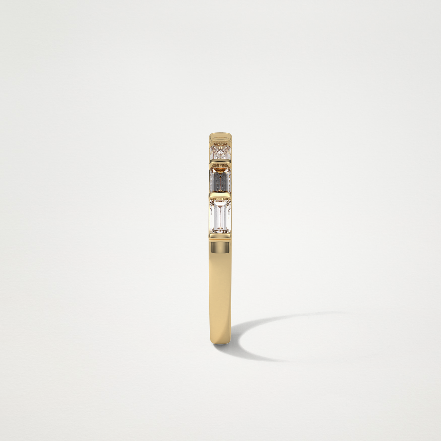 0.56 TCW Baguette Half Eternity Wedding Band – Solid Gold Elegant and Timeless Design