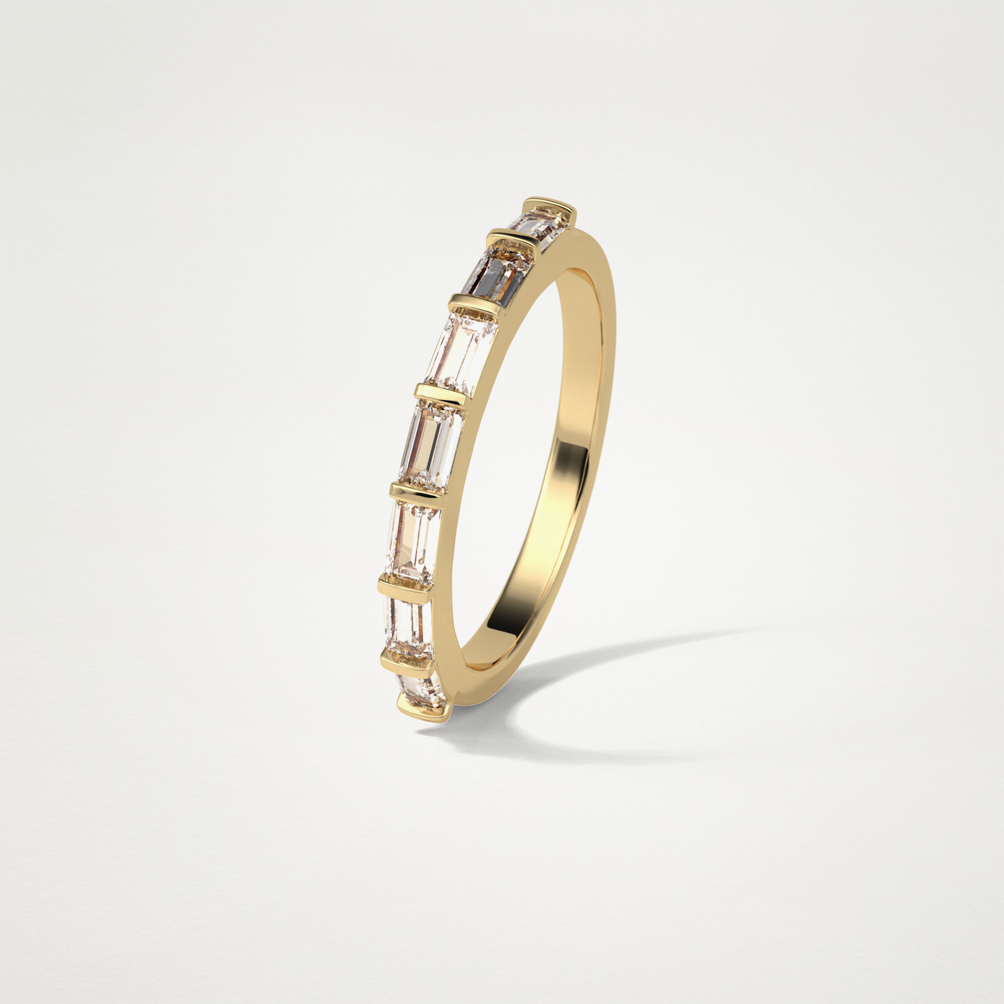 0.56 TCW Baguette Half Eternity Wedding Band – Solid Gold Elegant and Timeless Design