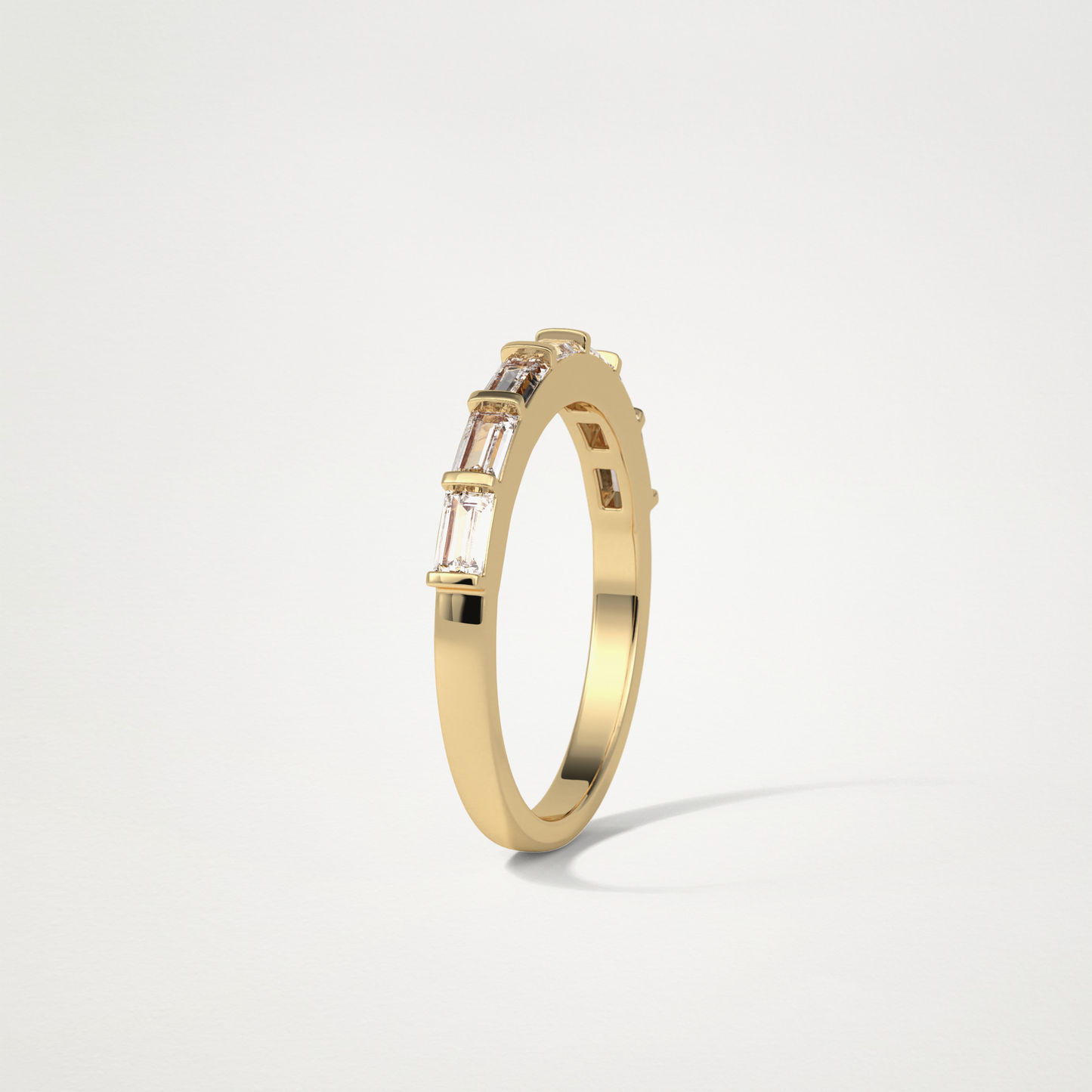 0.56 TCW Baguette Half Eternity Wedding Band – Solid Gold Elegant and Timeless Design