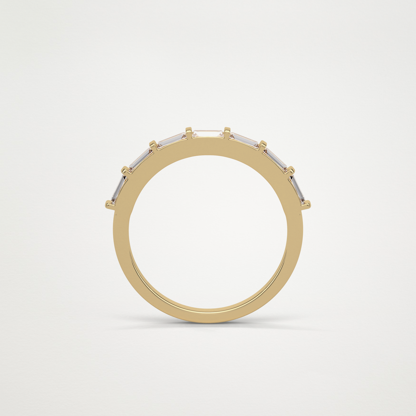 0.56 TCW Baguette Half Eternity Wedding Band – Solid Gold Elegant and Timeless Design