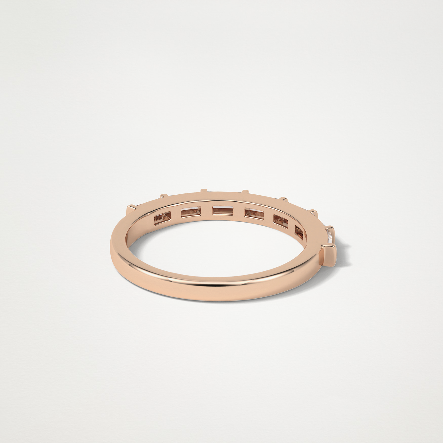 0.56 TCW Baguette Half Eternity Wedding Band – Solid Gold Elegant and Timeless Design