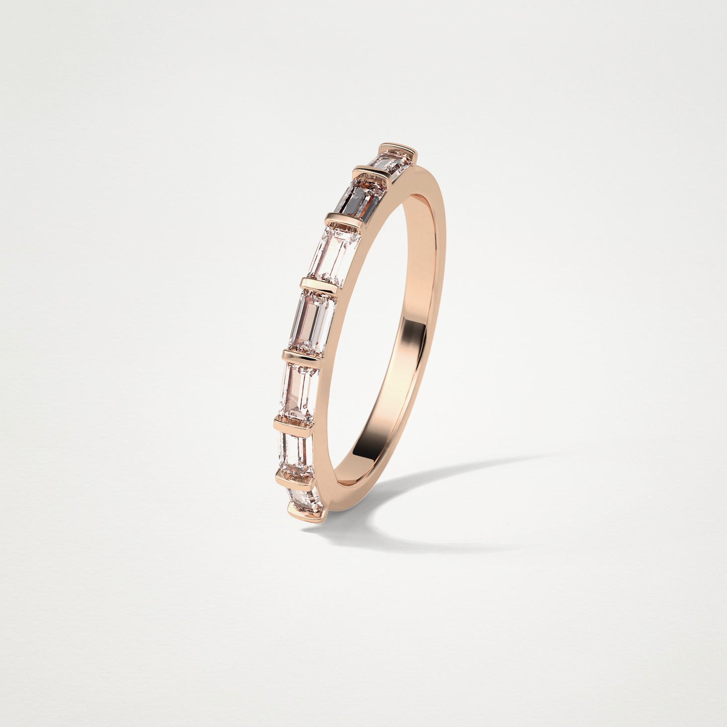 0.56 TCW Baguette Half Eternity Wedding Band – Solid Gold Elegant and Timeless Design