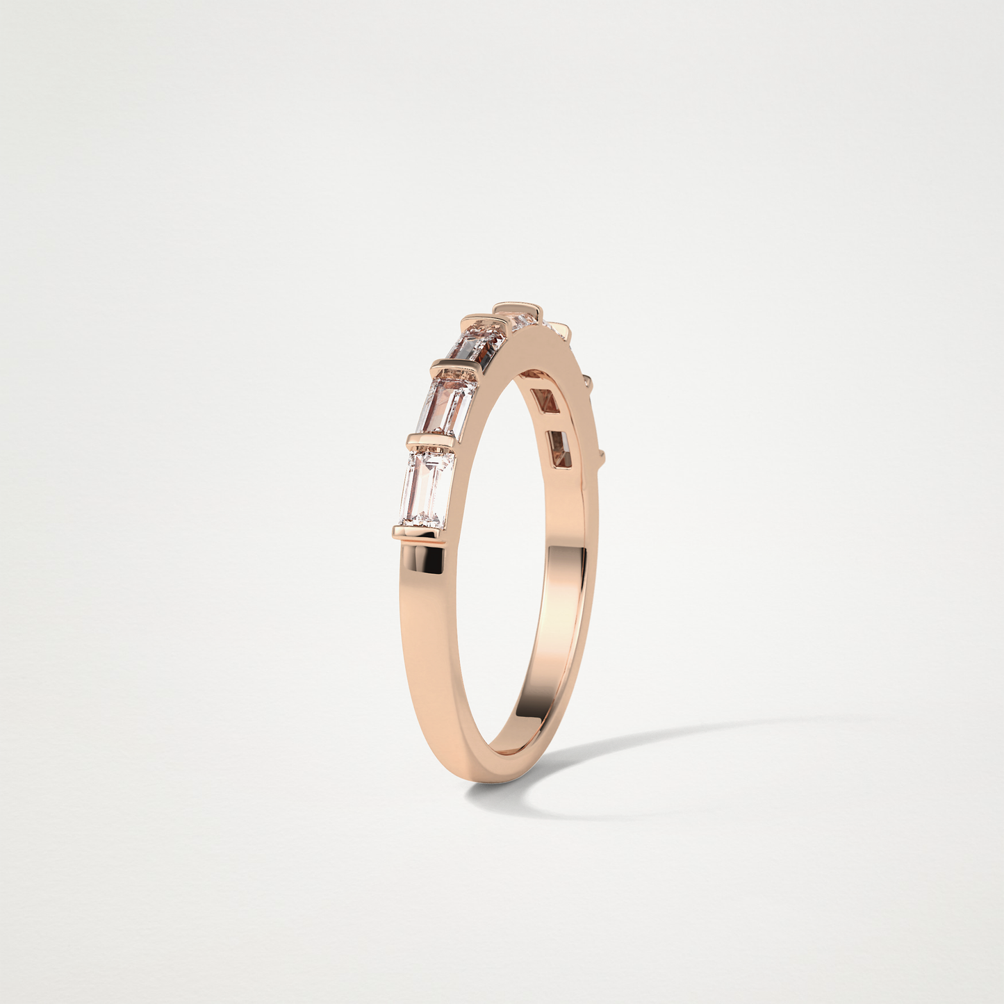 0.56 TCW Baguette Half Eternity Wedding Band – Solid Gold Elegant and Timeless Design