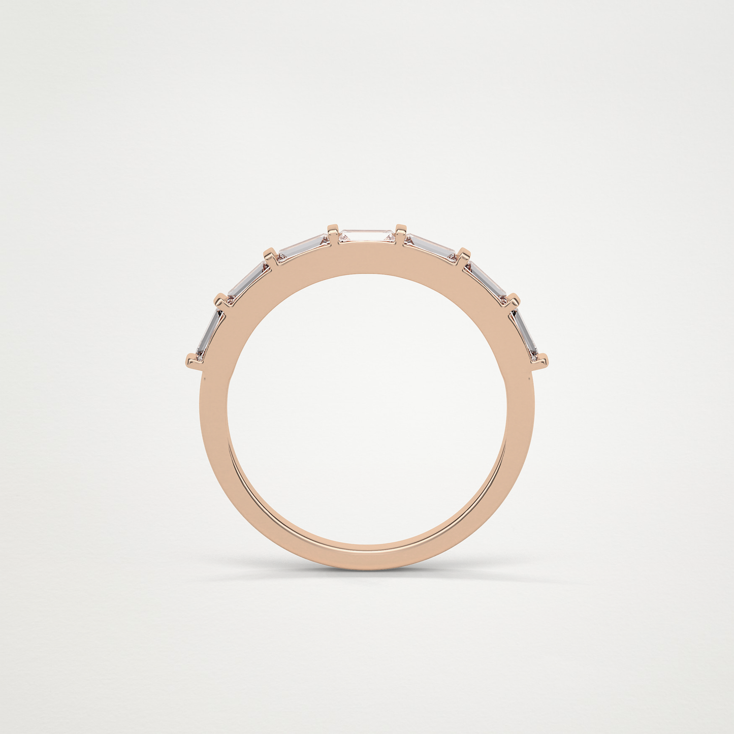 0.56 TCW Baguette Half Eternity Wedding Band – Solid Gold Elegant and Timeless Design