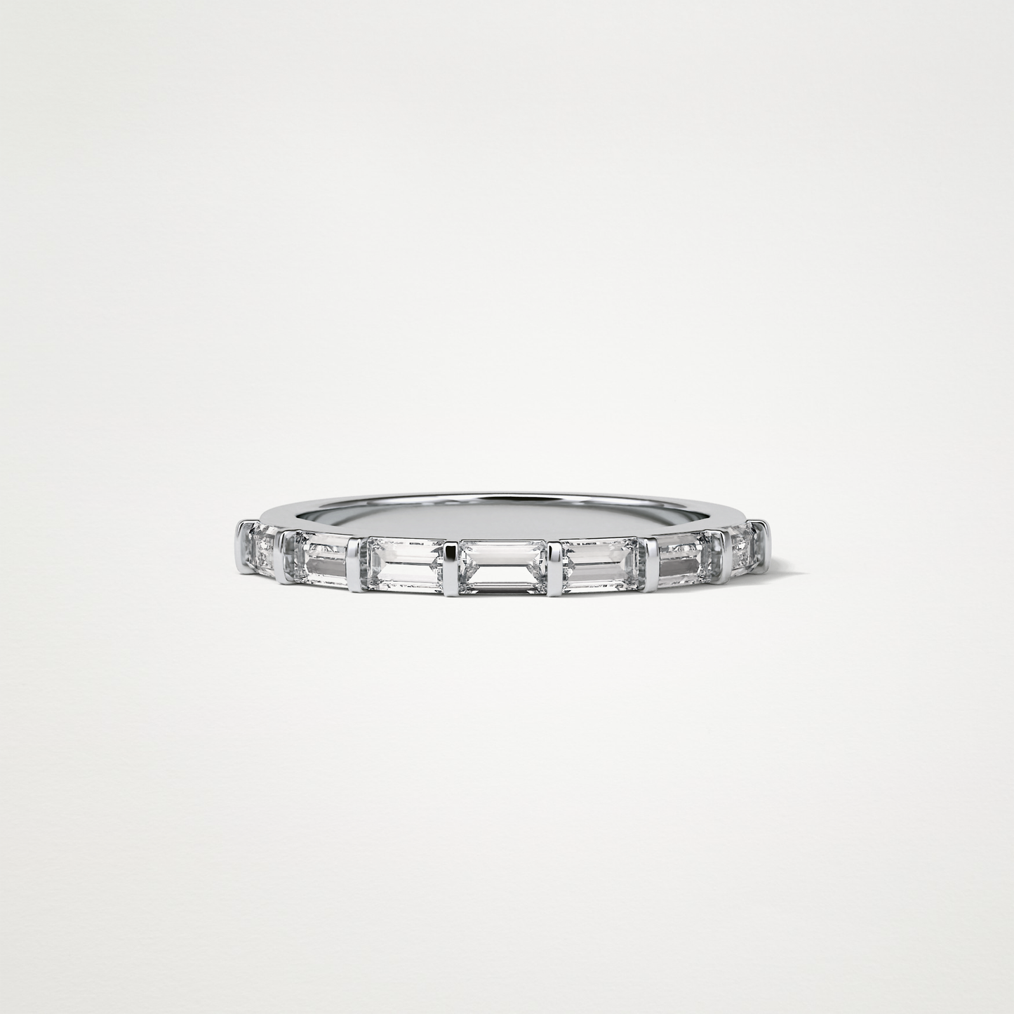 0.56 TCW Baguette Half Eternity Wedding Band – Solid Gold Elegant and Timeless Design
