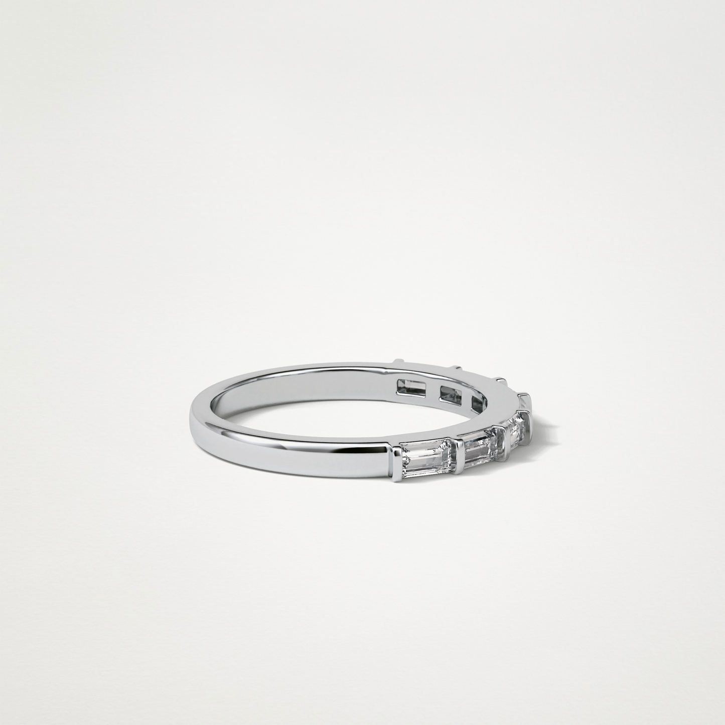 0.56 TCW Baguette Half Eternity Wedding Band – Solid Gold Elegant and Timeless Design