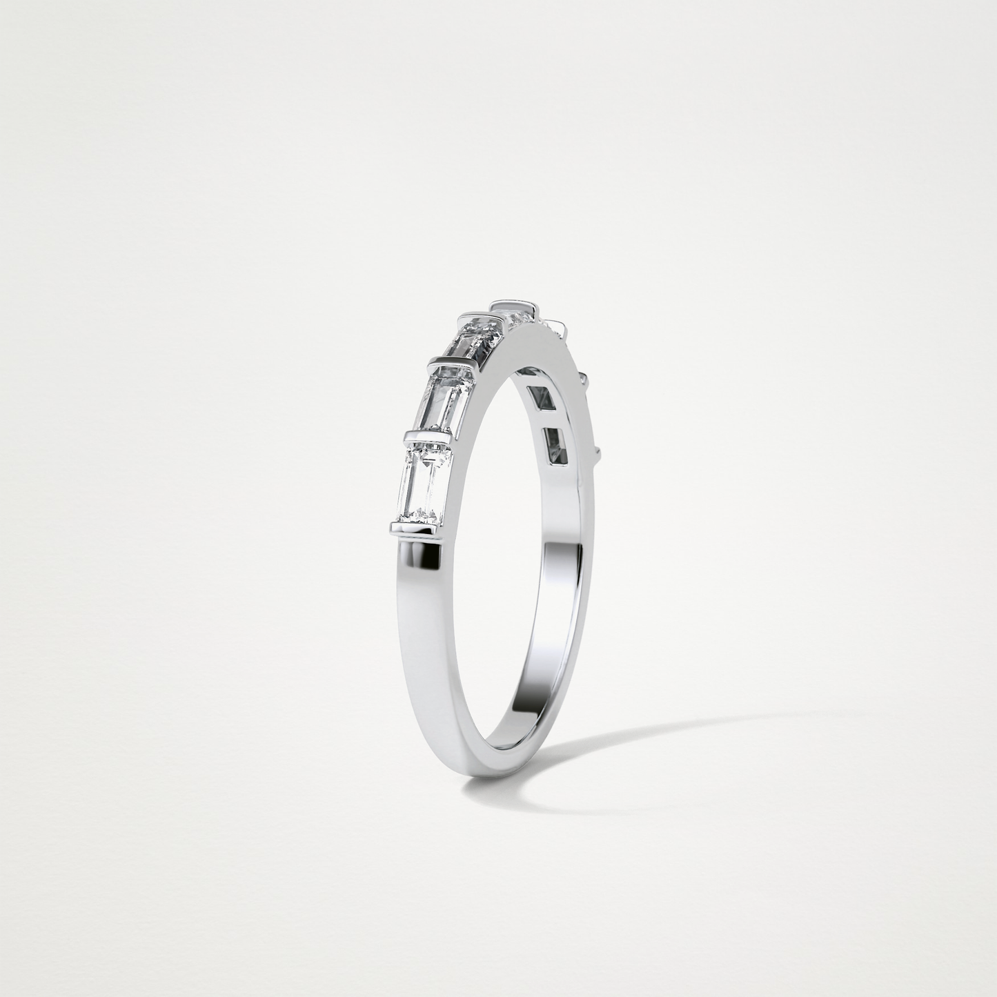 0.56 TCW Baguette Half Eternity Wedding Band – Solid Gold Elegant and Timeless Design