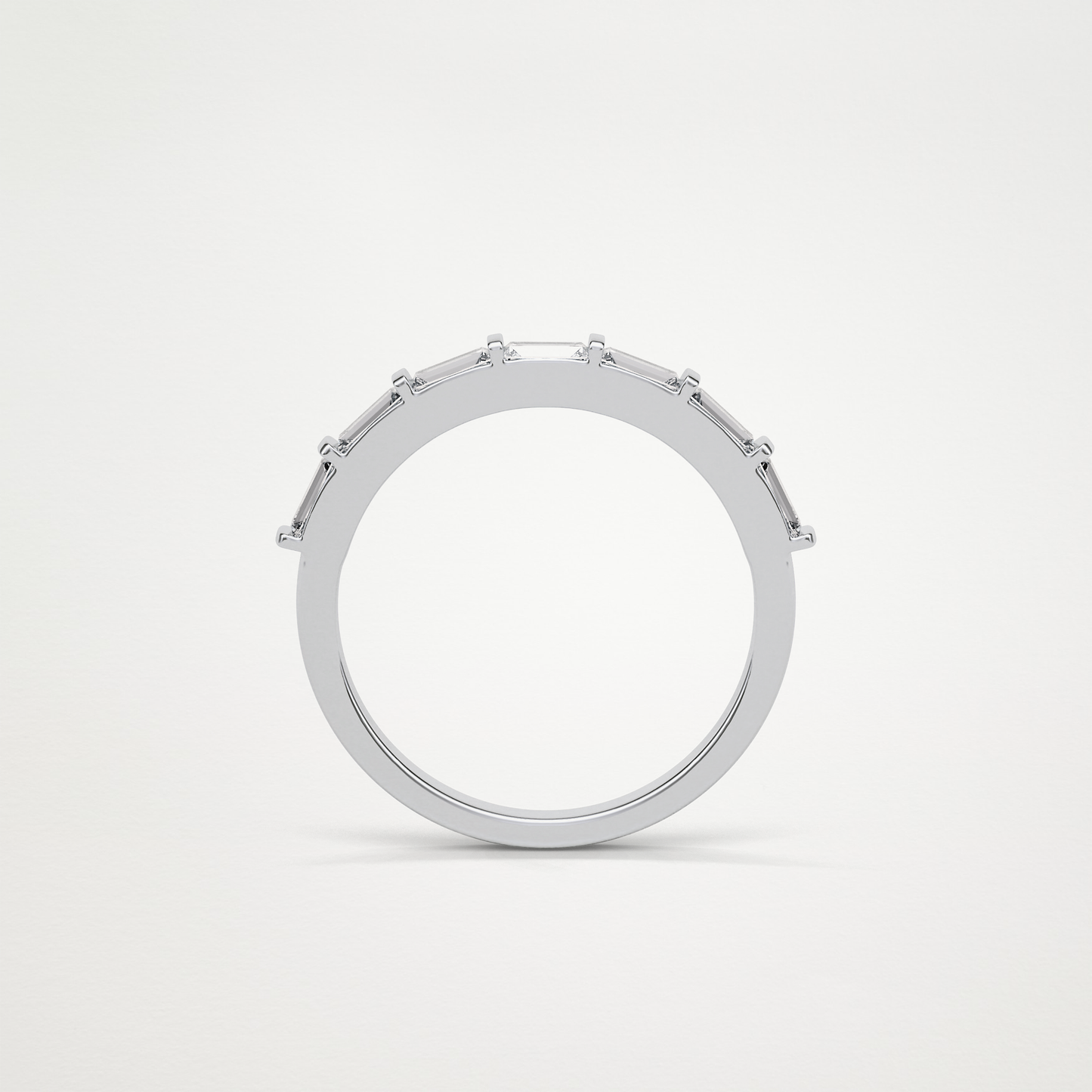 0.56 TCW Baguette Half Eternity Wedding Band – Solid Gold Elegant and Timeless Design