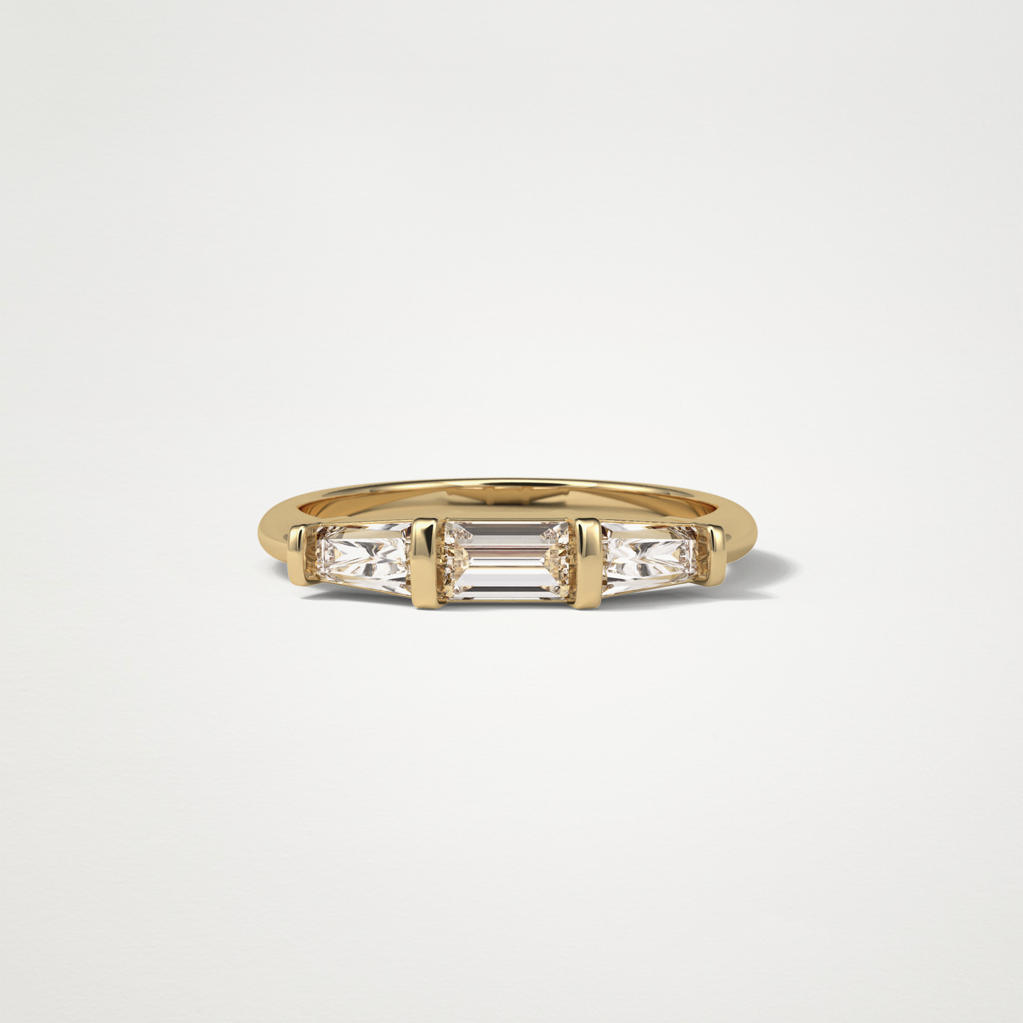 3 Stone Wedding Band – Solid Gold Elegant and Timeless Design