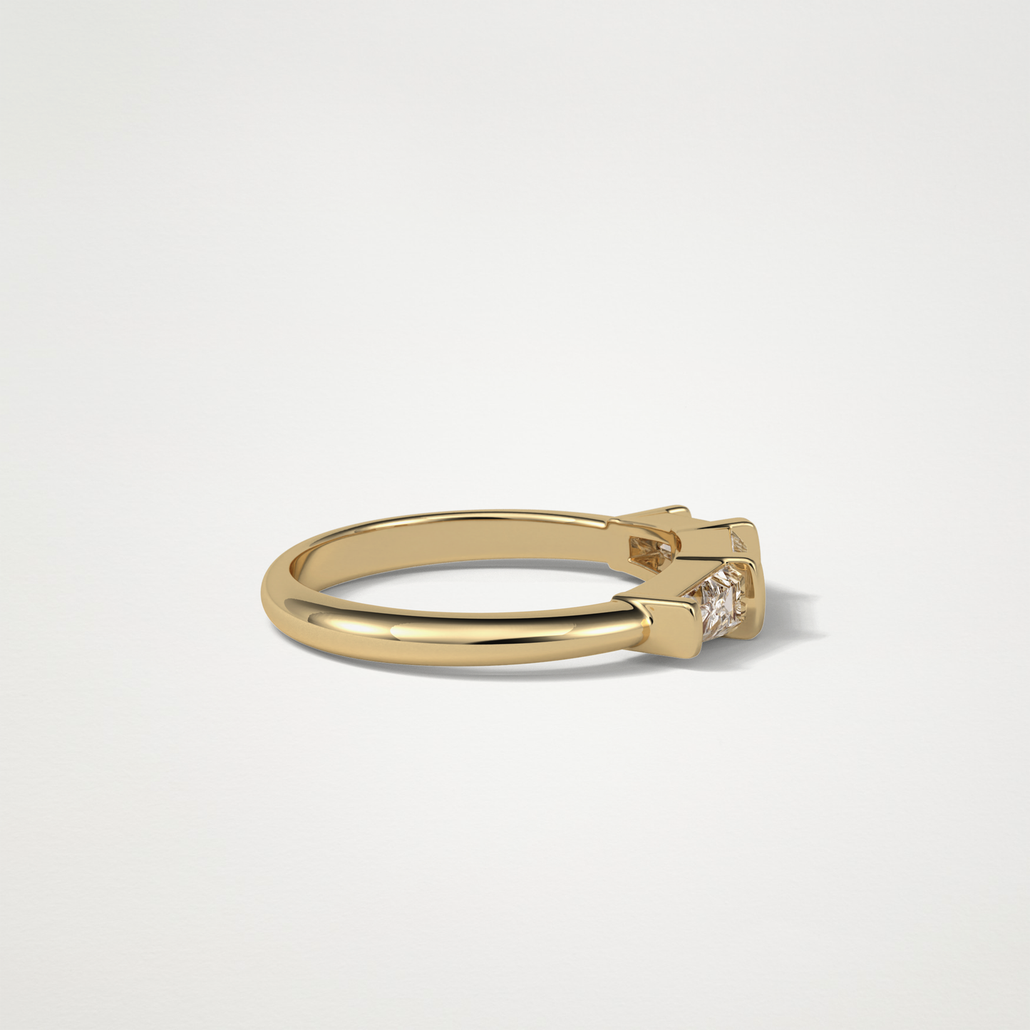 3 Stone Wedding Band – Solid Gold Elegant and Timeless Design