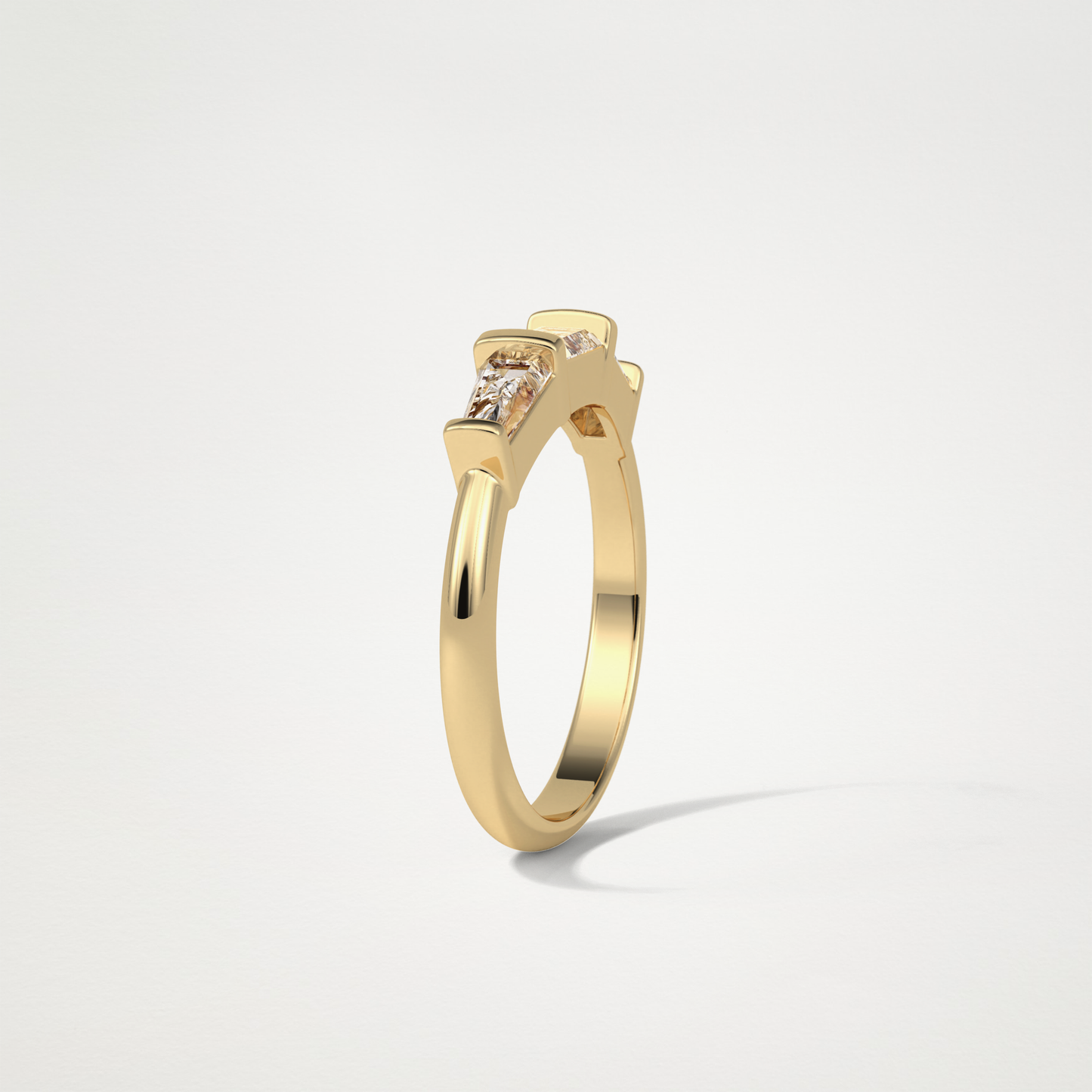 3 Stone Wedding Band – Solid Gold Elegant and Timeless Design