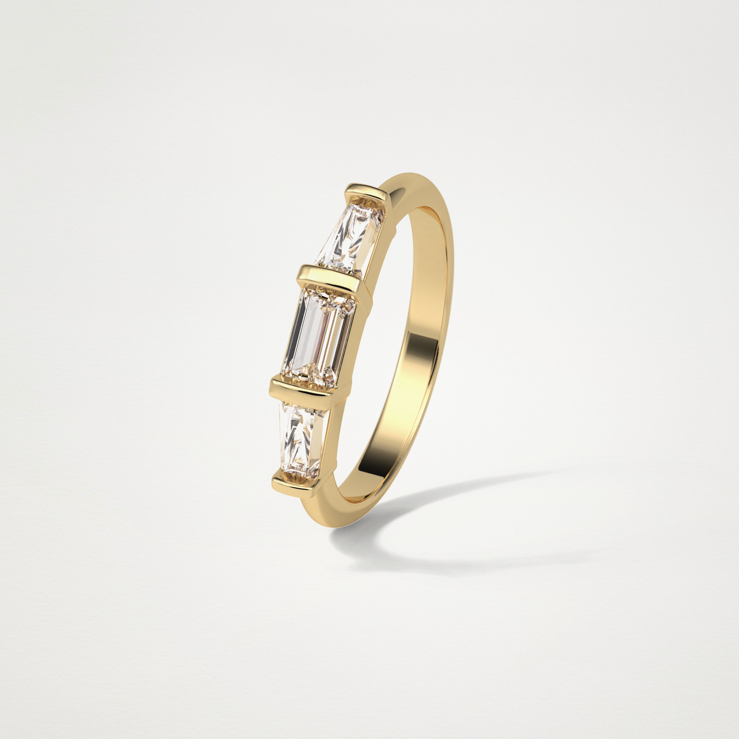 3 Stone Wedding Band – Solid Gold Elegant and Timeless Design