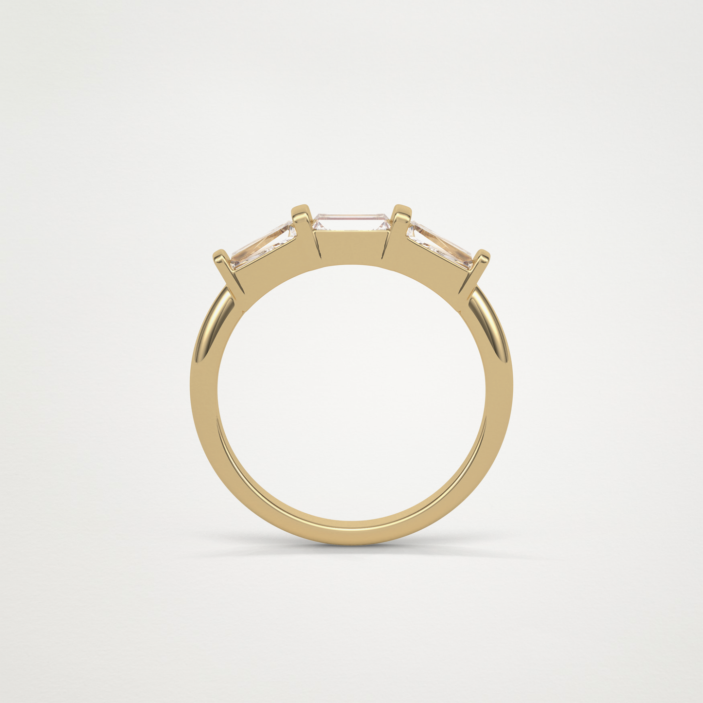 3 Stone Wedding Band – Solid Gold Elegant and Timeless Design