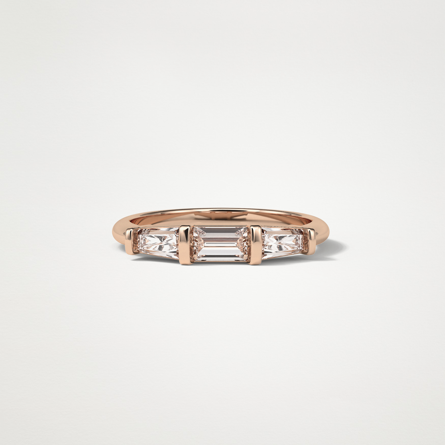 3 Stone Wedding Band – Solid Gold Elegant and Timeless Design