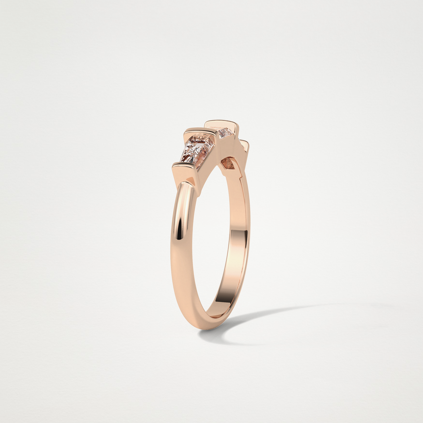 3 Stone Wedding Band – Solid Gold Elegant and Timeless Design
