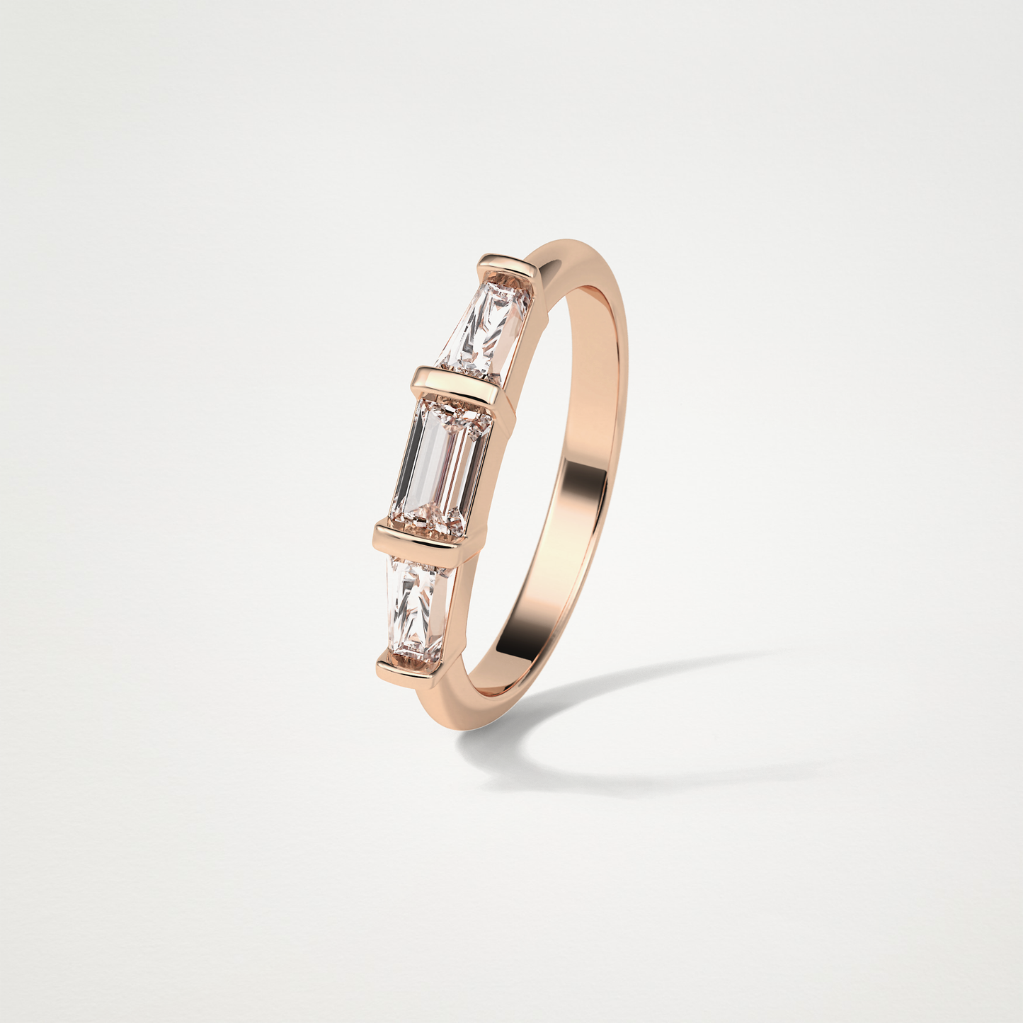 3 Stone Wedding Band – Solid Gold Elegant and Timeless Design